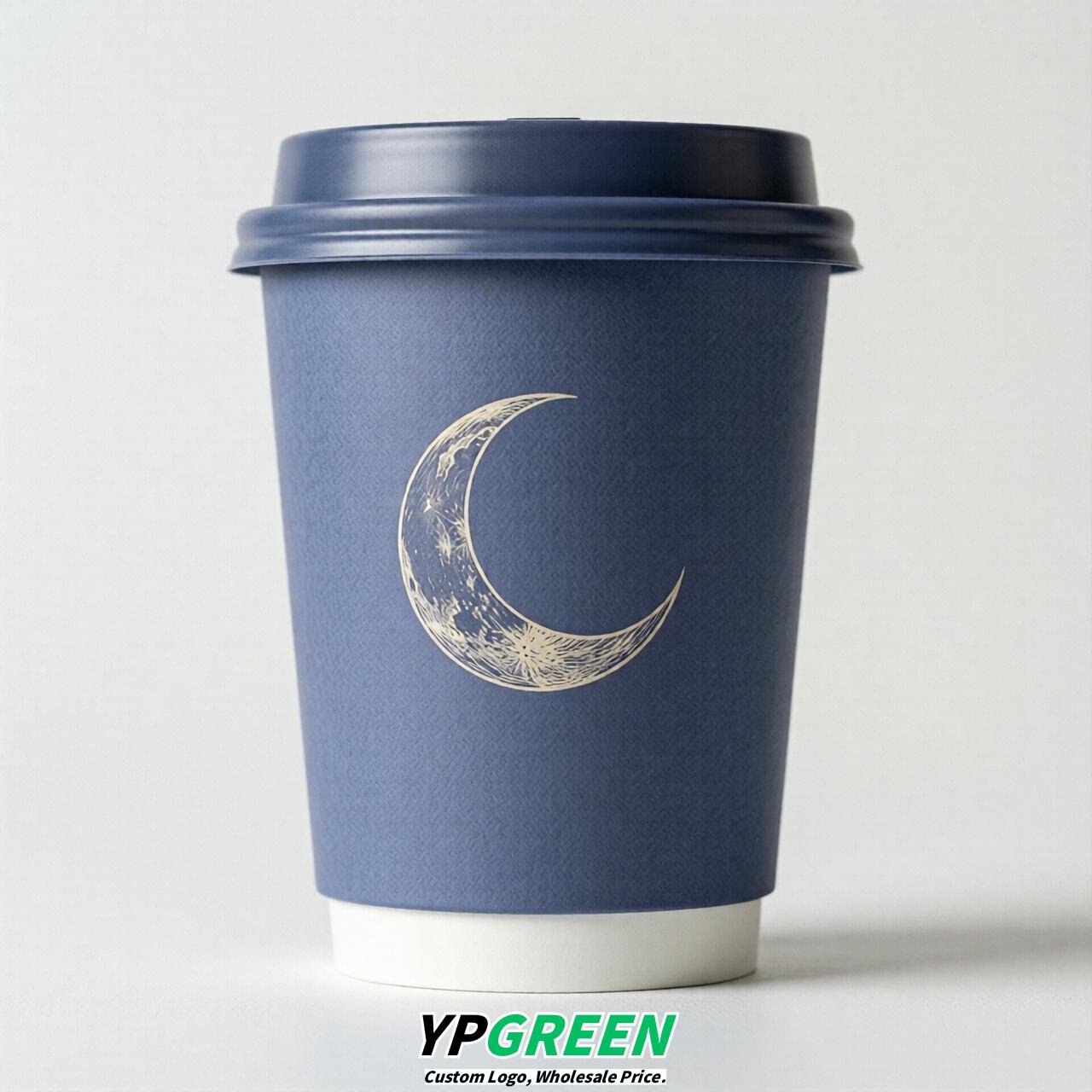 Periwinkle Moon Paper Cups with Lids 8-24oz