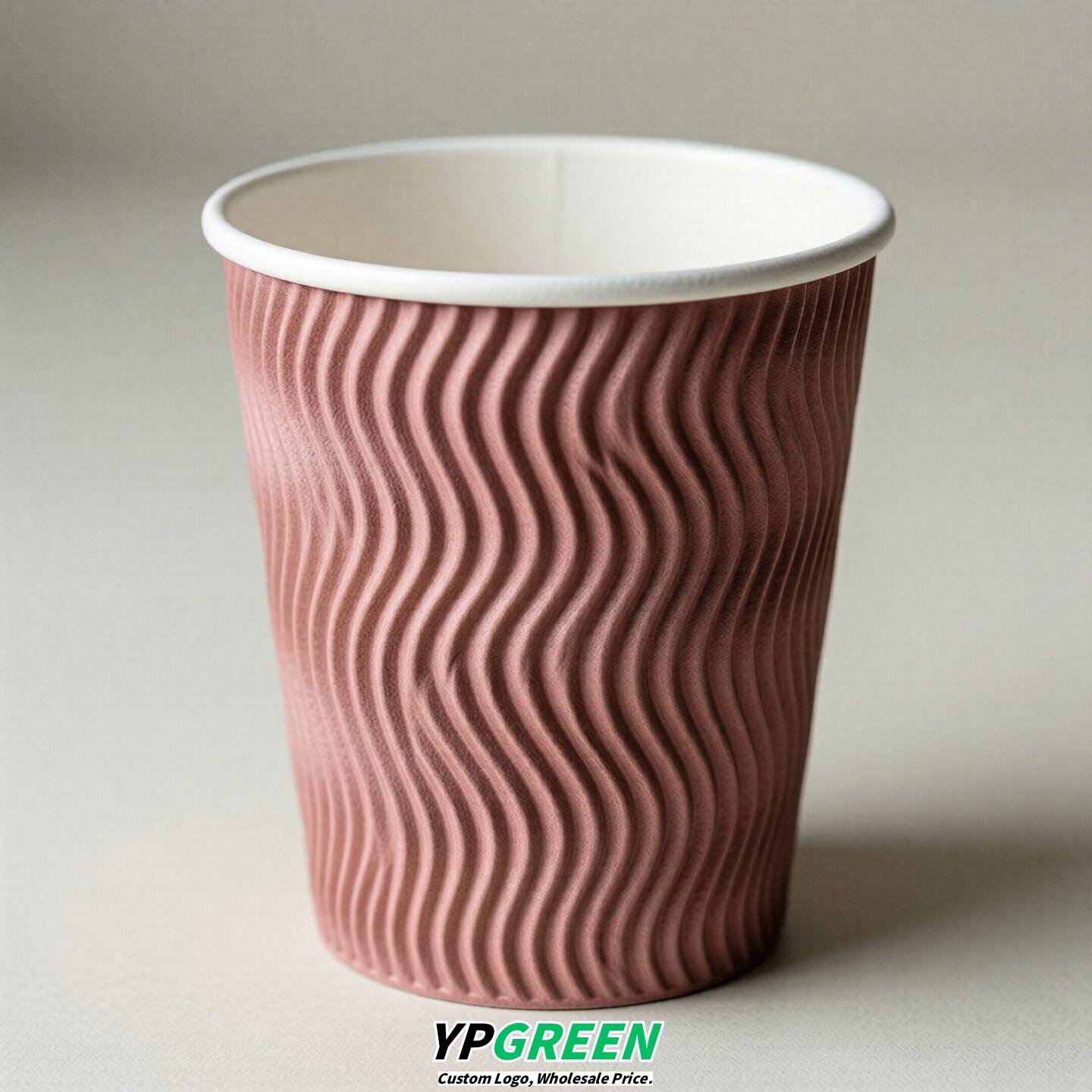 Pink Embossed Paper Cups 10oz/12oz/16oz/20oz/22oz
