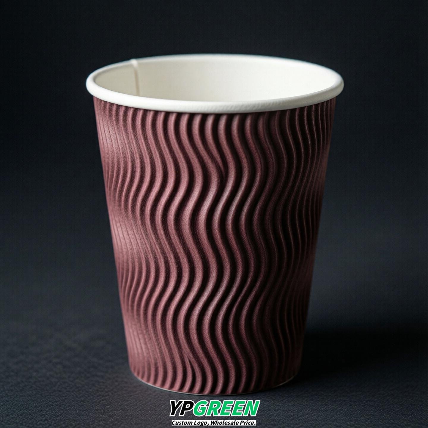 Plum Embossed Paper Cups 10oz/12oz/16oz/20oz/22oz