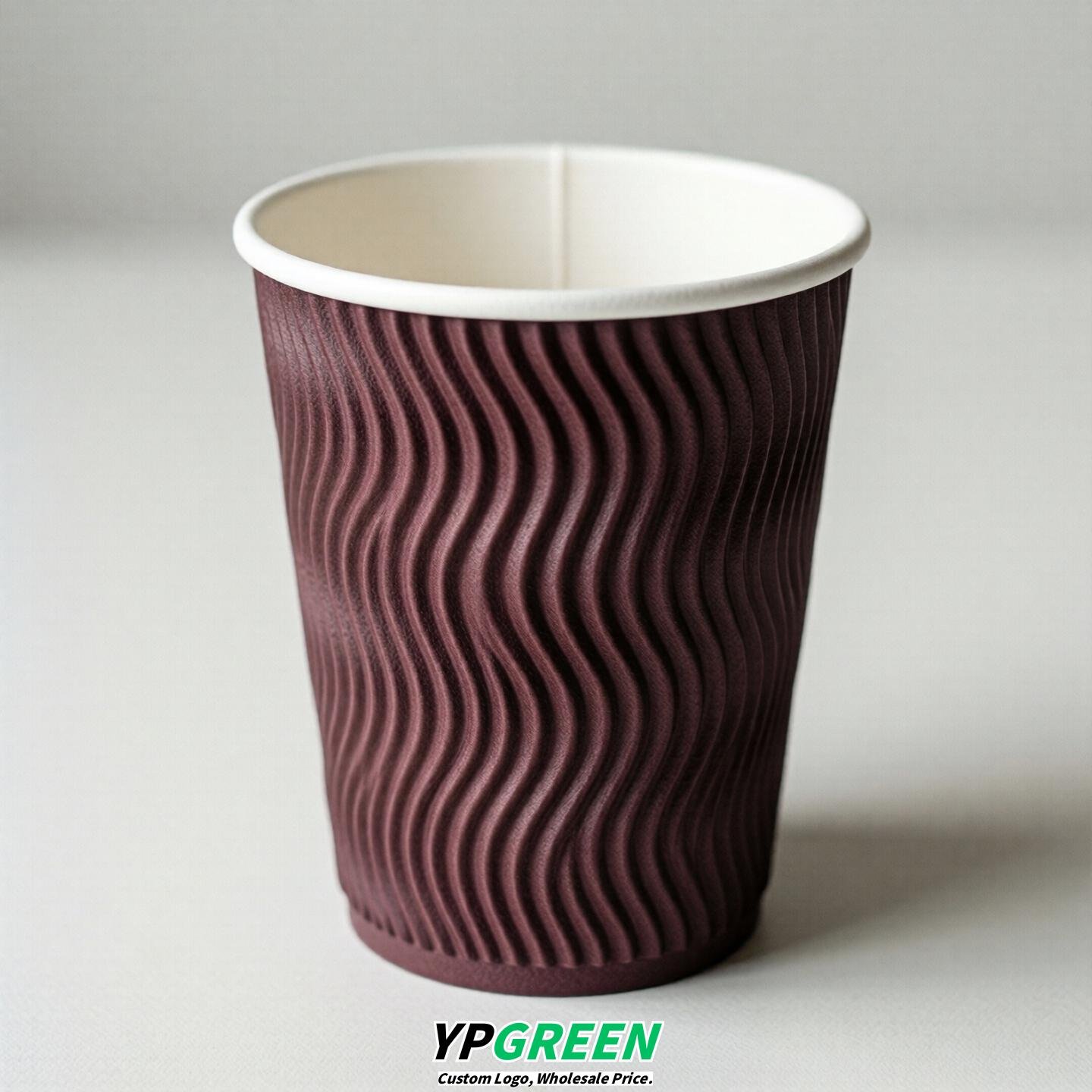 Plum Embossed Paper Cups 10oz/12oz/16oz/20oz/22oz