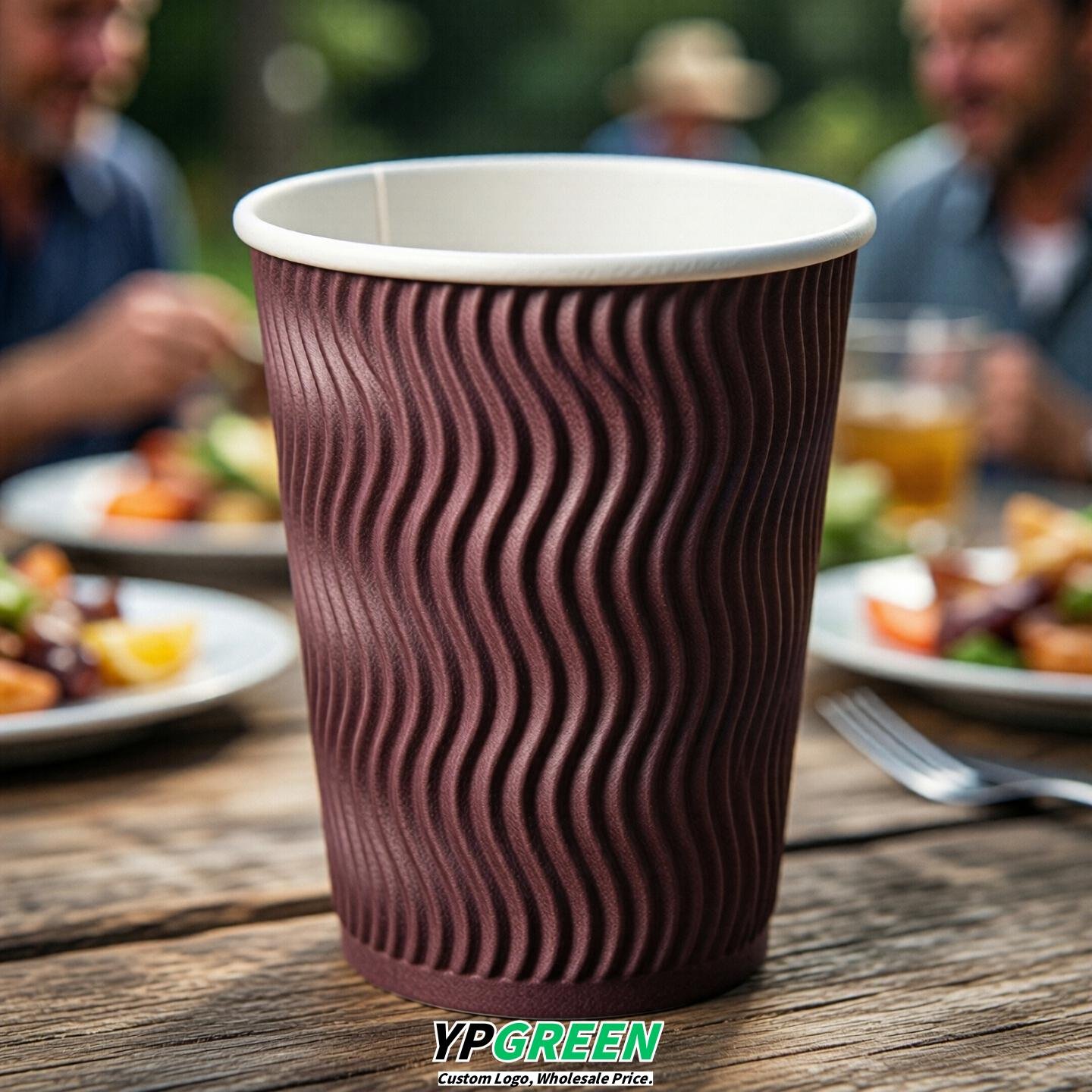 Plum Embossed Paper Cups 10oz/12oz/16oz/20oz/22oz