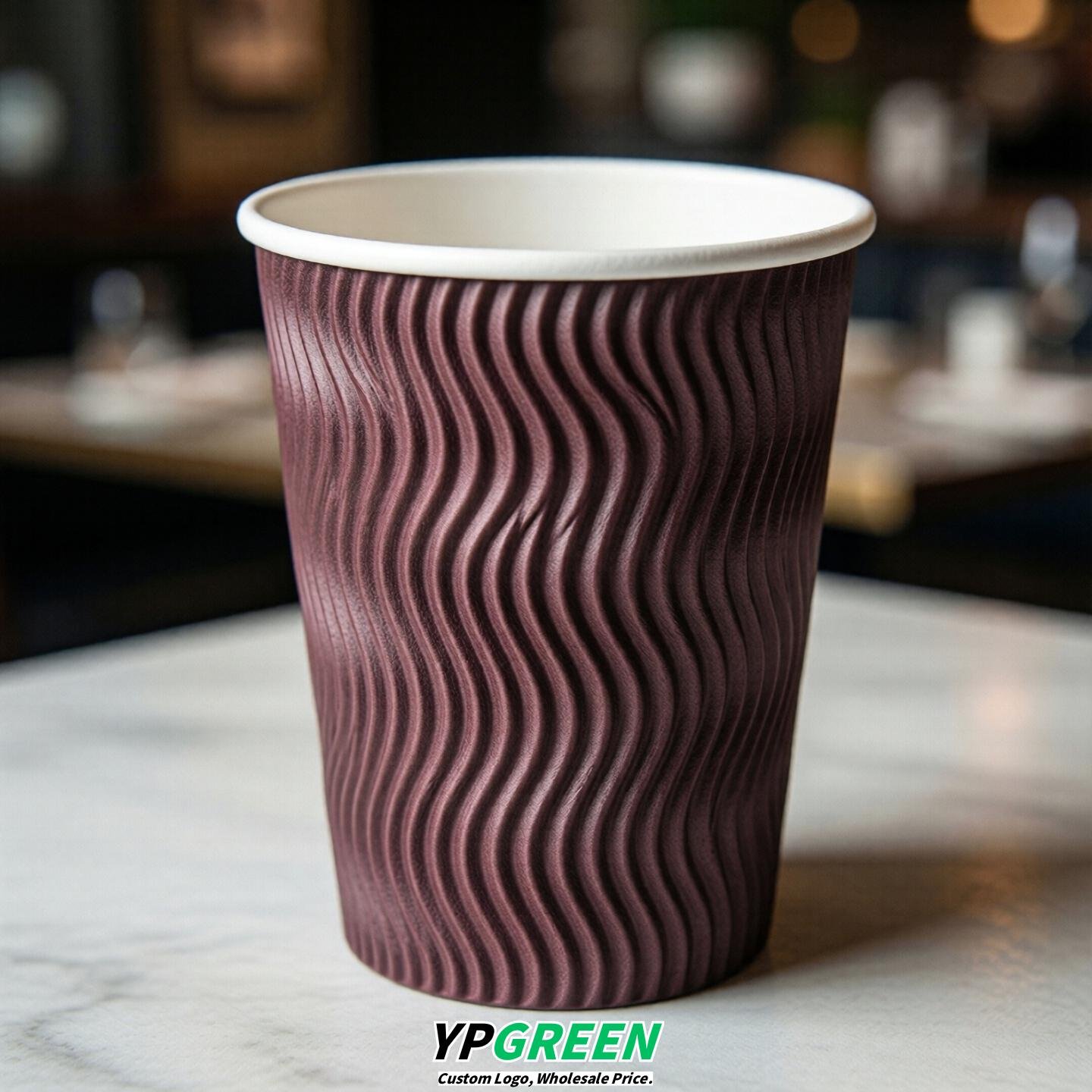 Plum Embossed Paper Cups 10oz/12oz/16oz/20oz/22oz