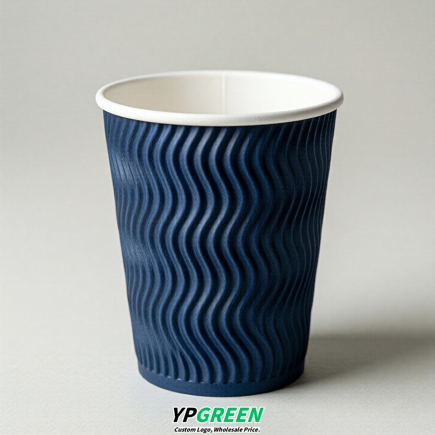 Prussian Blue Embossed Paper Cups 10oz/12oz/16oz/20oz/22oz