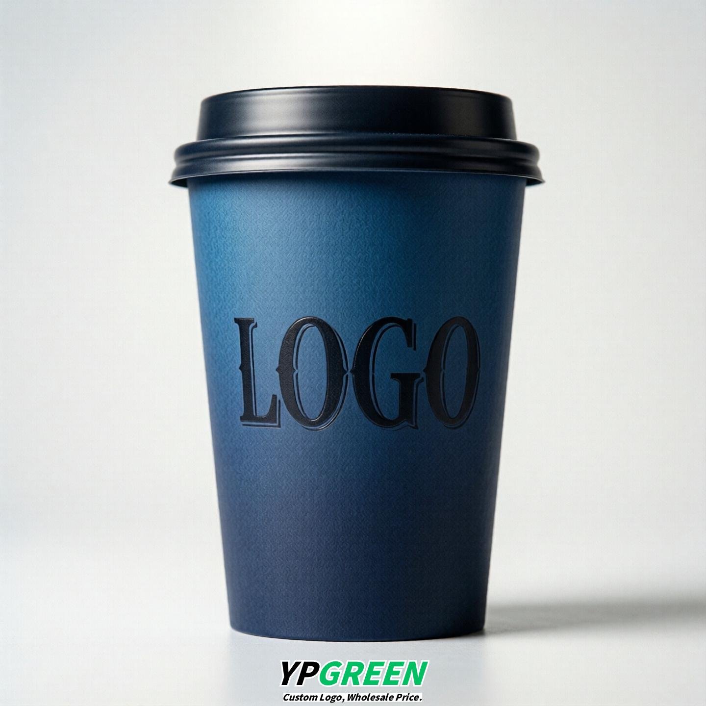 Prussian Blue Gradient Paper Cups 8oz/10oz/12oz/16oz/20oz/22oz