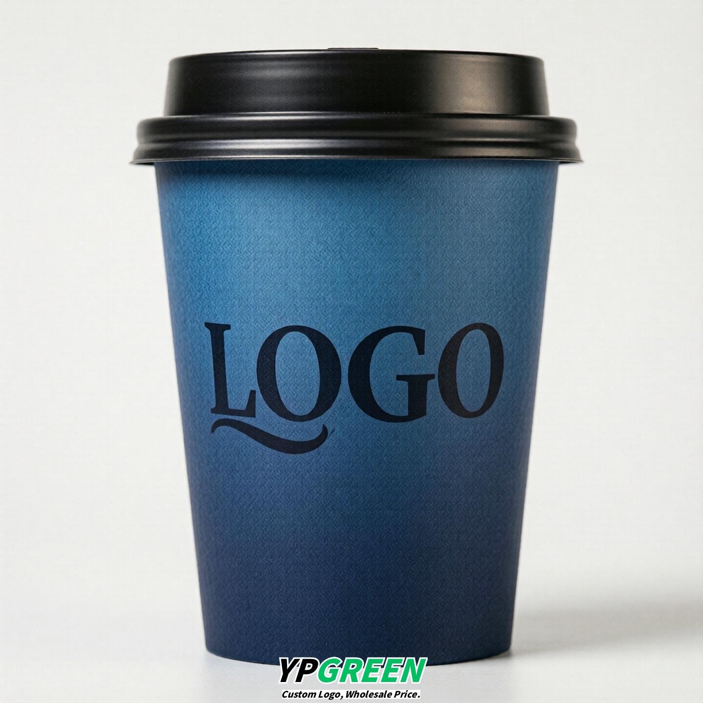 Prussian Blue Gradient Paper Cups 8oz/10oz/12oz/16oz/20oz/22oz