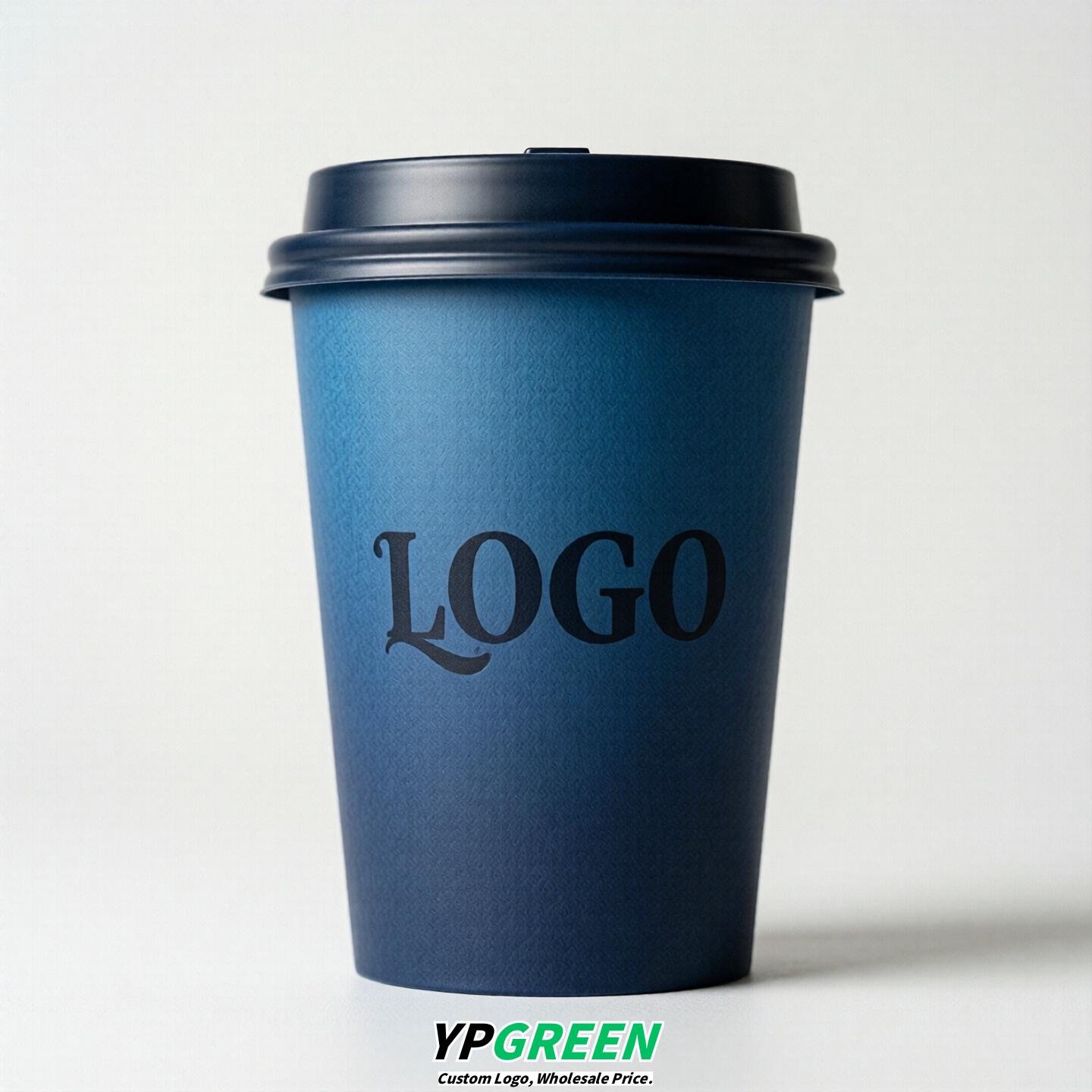 Prussian Blue Gradient Paper Cups 8oz/10oz/12oz/16oz/20oz/22oz