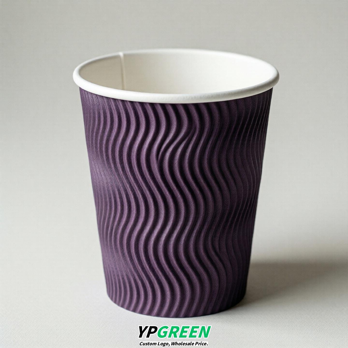 Purple Embossed Paper Cups 10oz/12oz/16oz/20oz/22oz