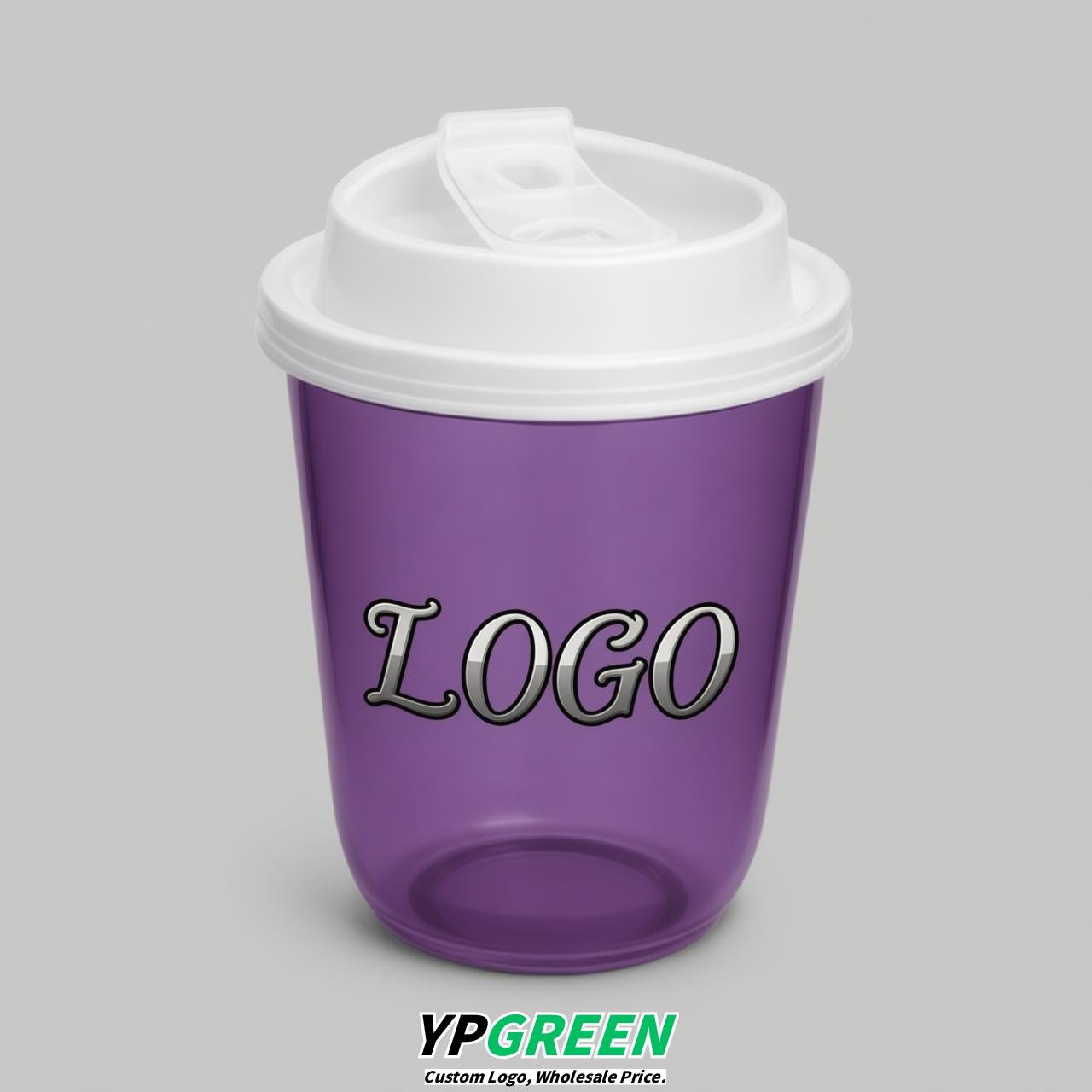 Purple U Shape Cups with Lid - Custom Logo PP & PET Plastic Disposable Purple U Shape Cups with Lid - Custom Logo PP & PET Plastic Disposable