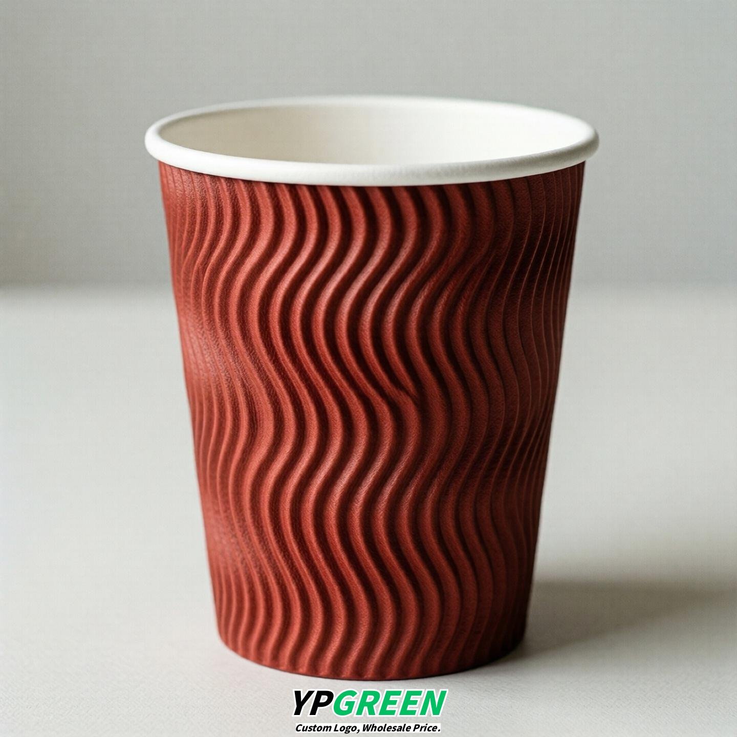 Red Embossed Paper Cups 10oz/12oz/16oz/20oz/22oz