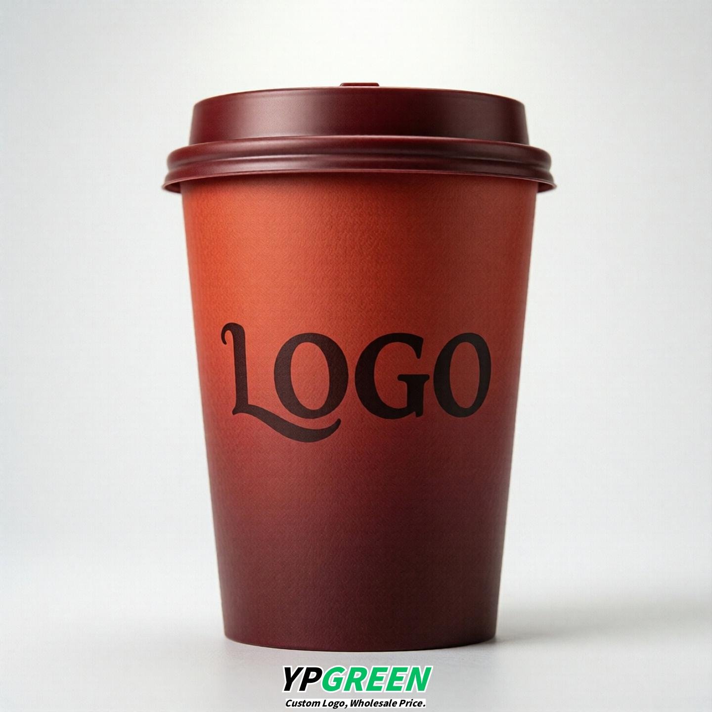 Red Gradient Paper Cups 8oz/10oz/12oz/16oz/20oz/22oz