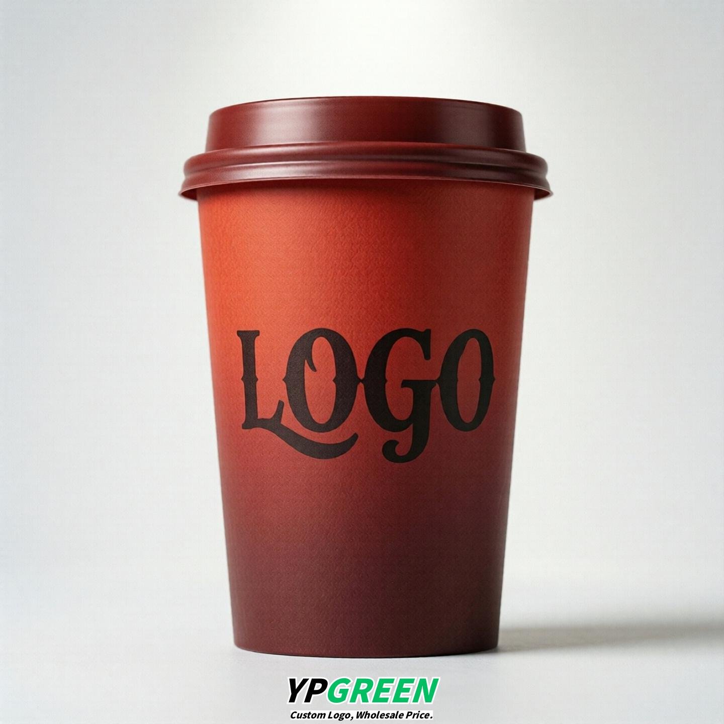 Red Gradient Paper Cups 8oz/10oz/12oz/16oz/20oz/22oz