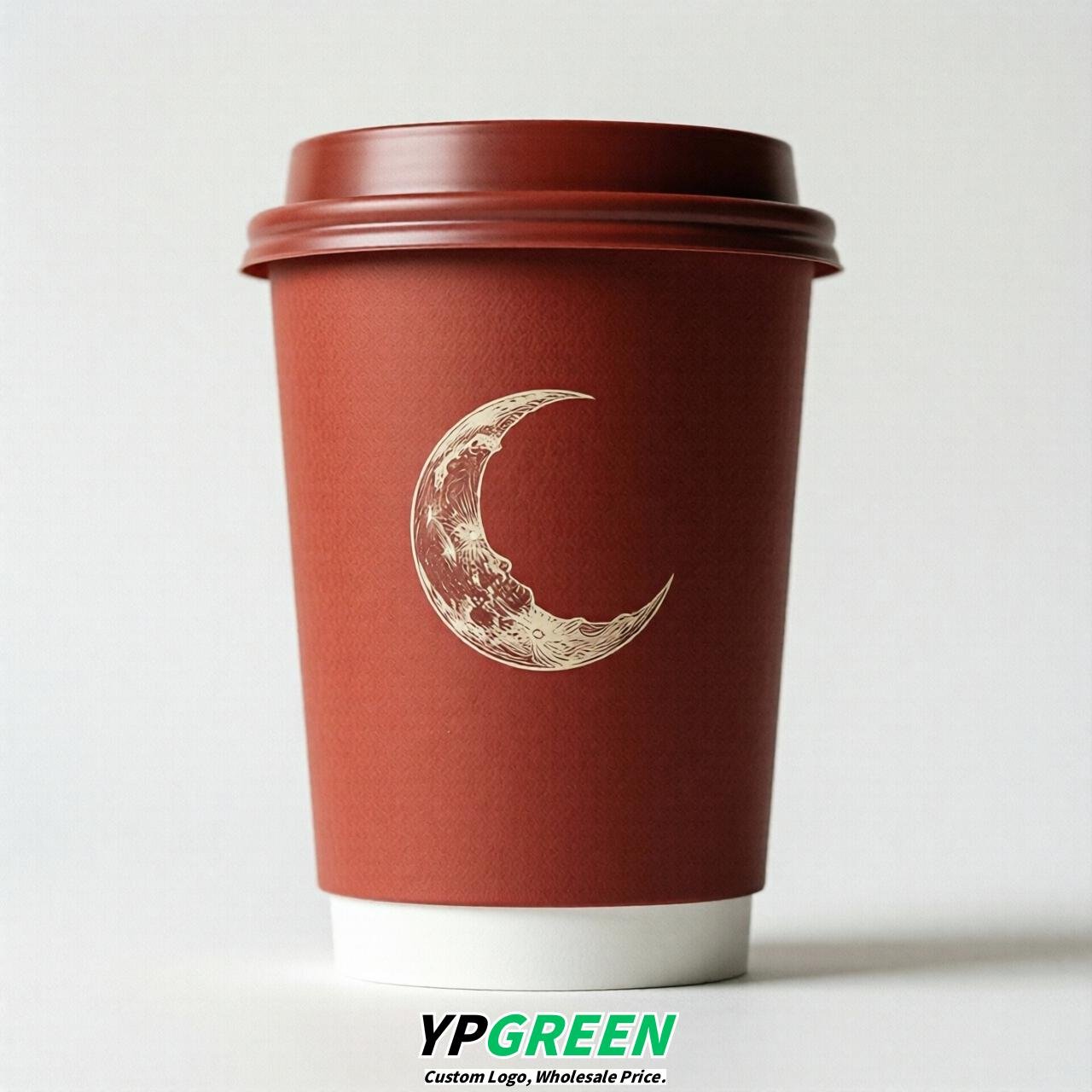 Red Moon Paper Cups with Lids 8-24oz