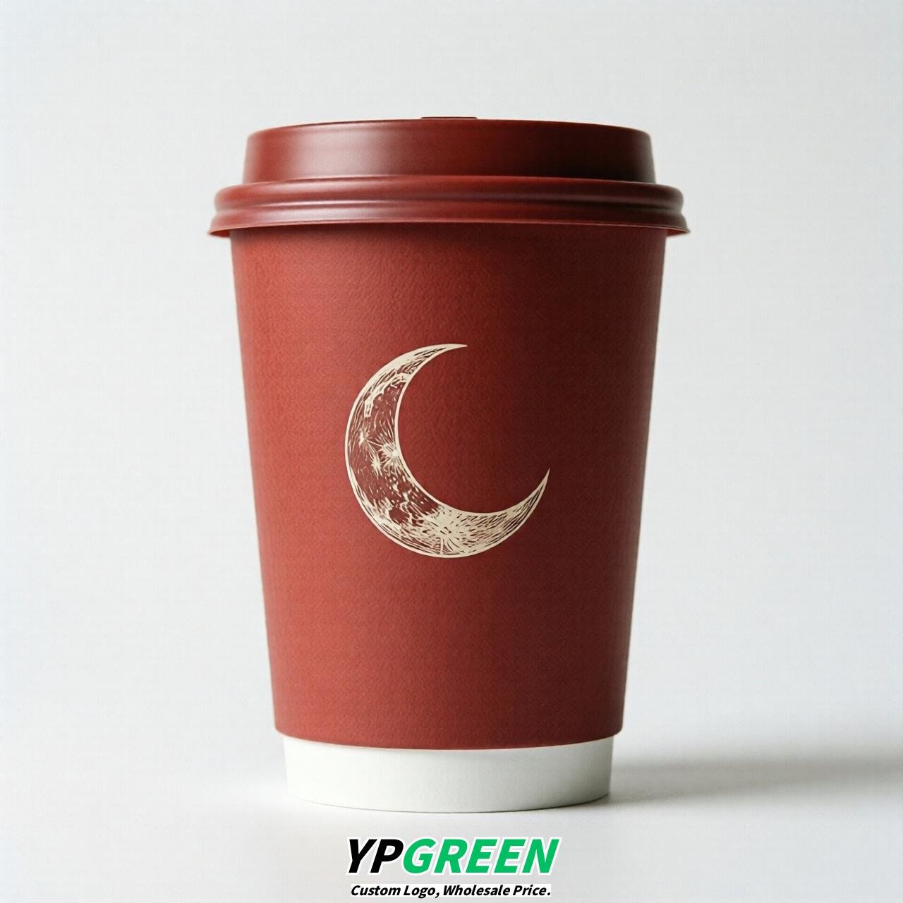 Red Moon Paper Cups with Lids 8-24oz