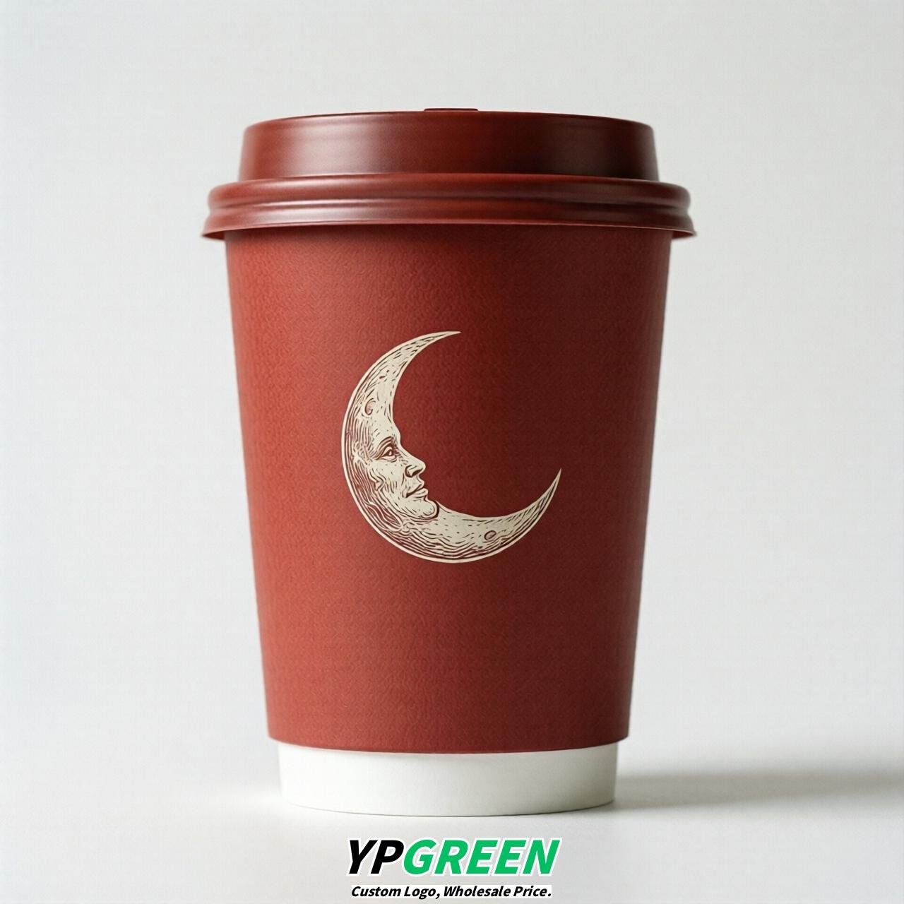 Red Moon Paper Cups with Lids 8-24oz