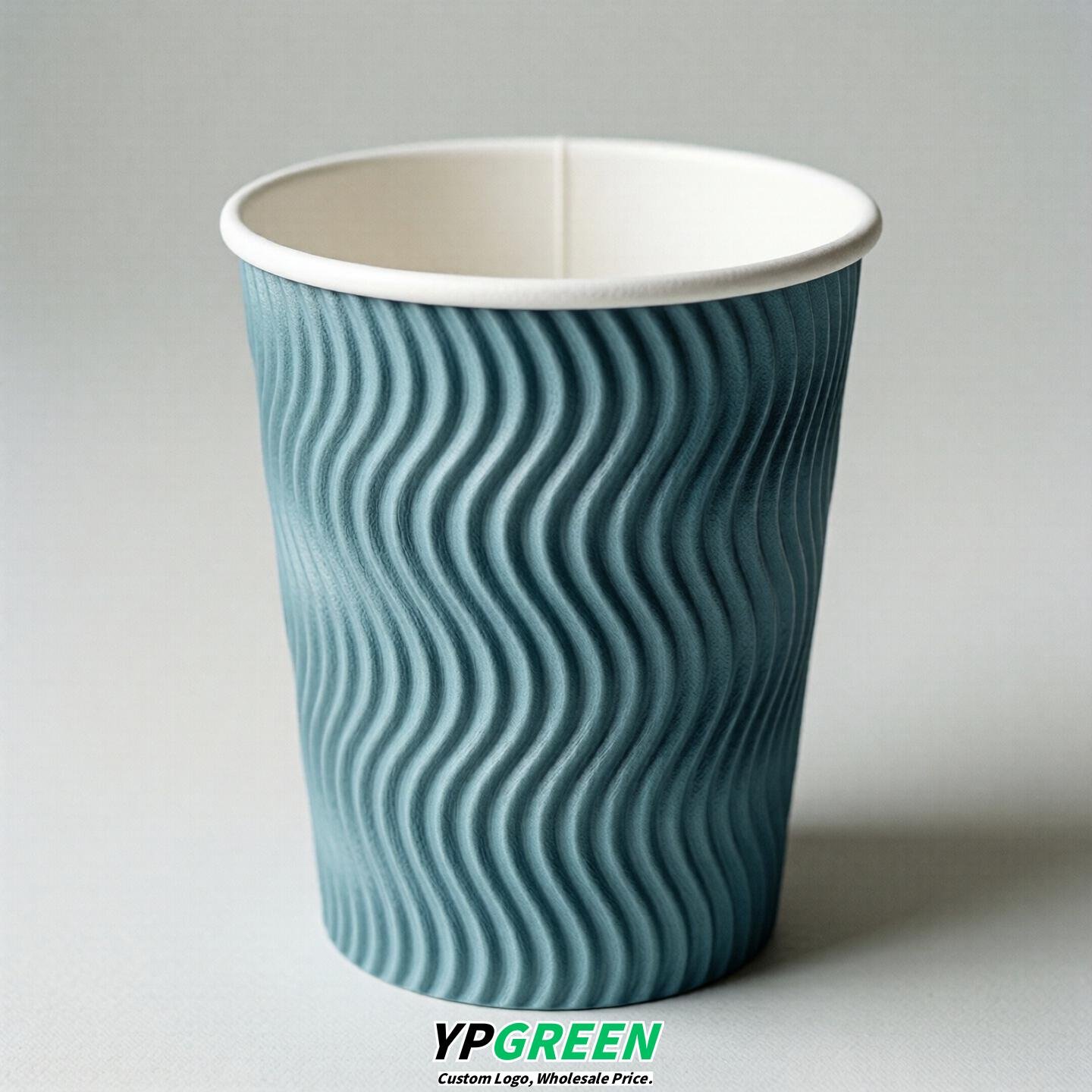Robin Egg Blue Embossed Paper Cups 10oz/12oz/16oz/20oz/22oz