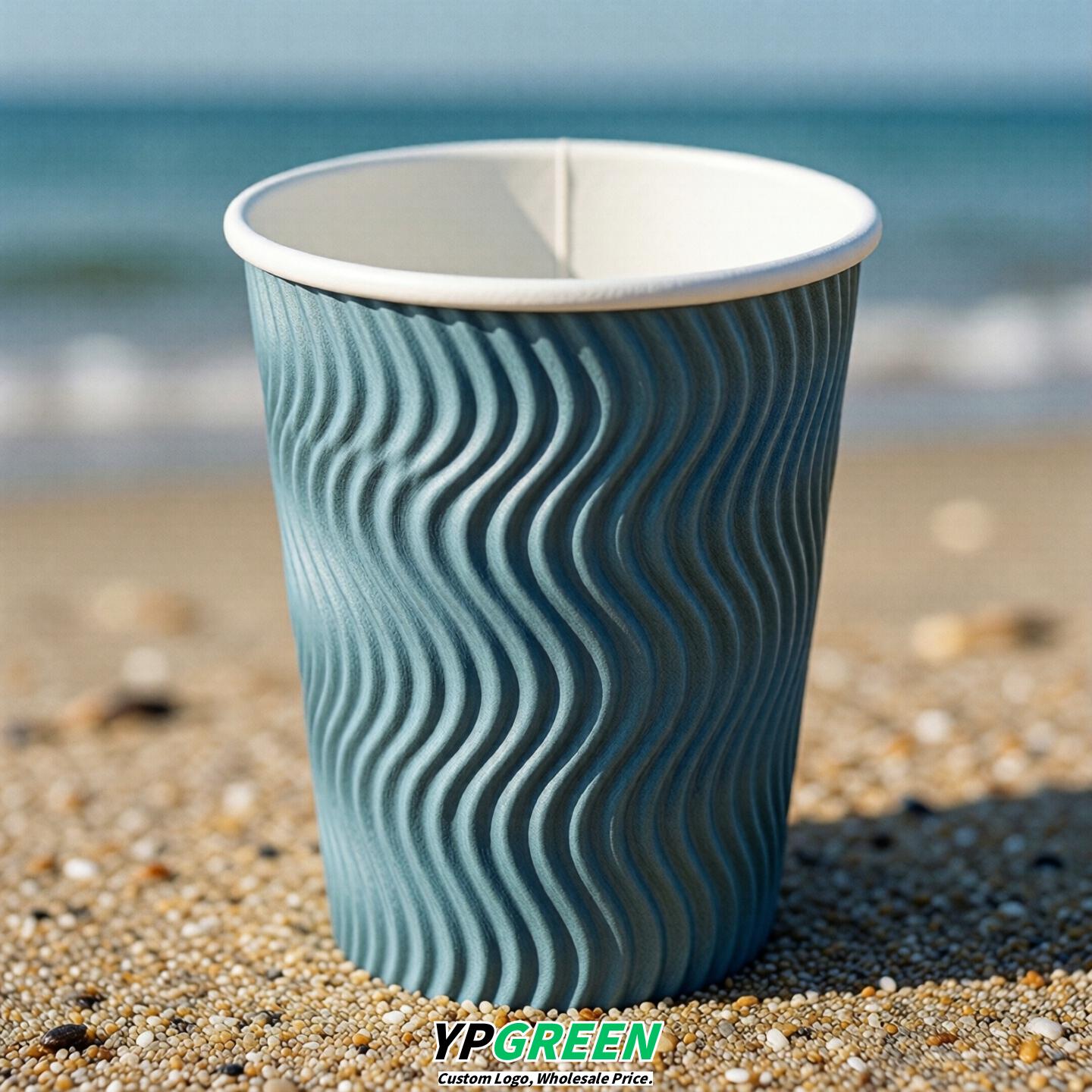 Robin Egg Blue Embossed Paper Cups 10oz/12oz/16oz/20oz/22oz