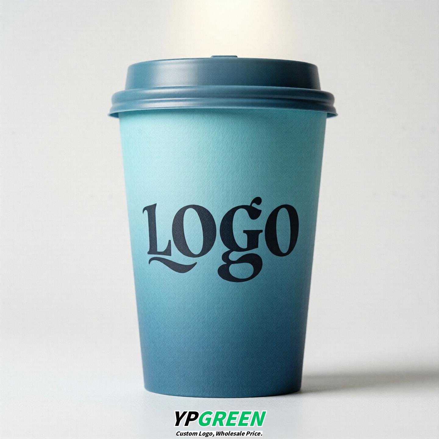 Robin Egg Blue Gradient Paper Cups 8oz/10oz/12oz/16oz/20oz/22oz