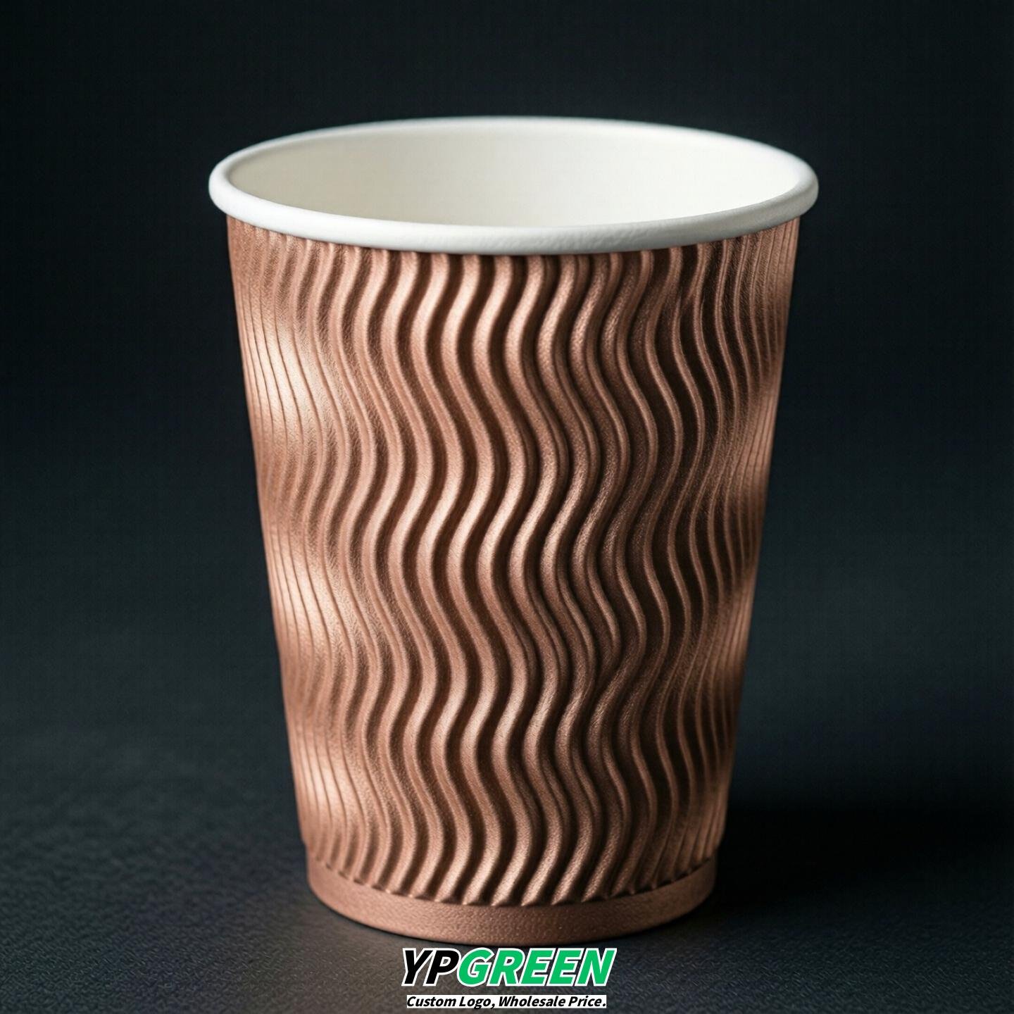 Rose Gold Embossed Paper Cups 10oz/12oz/16oz/20oz/22oz