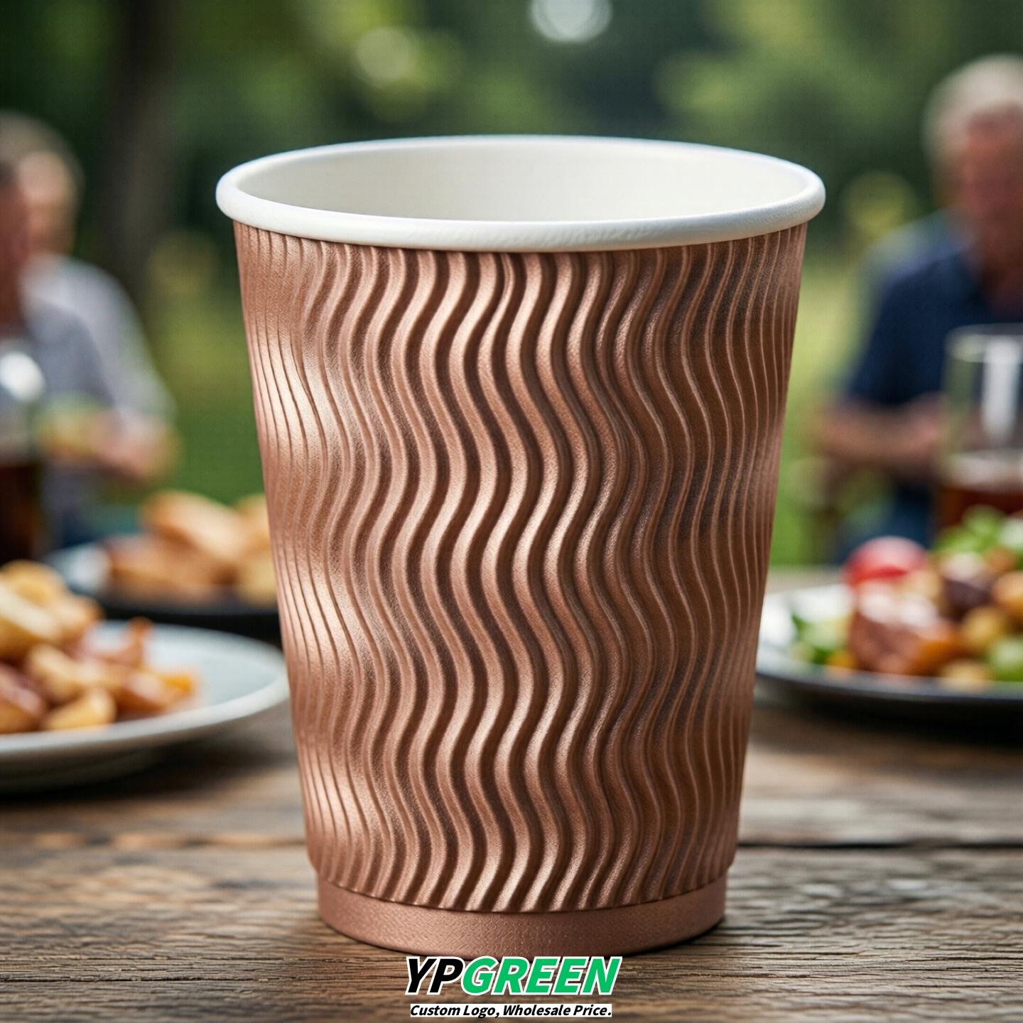Rose Gold Embossed Paper Cups 10oz/12oz/16oz/20oz/22oz