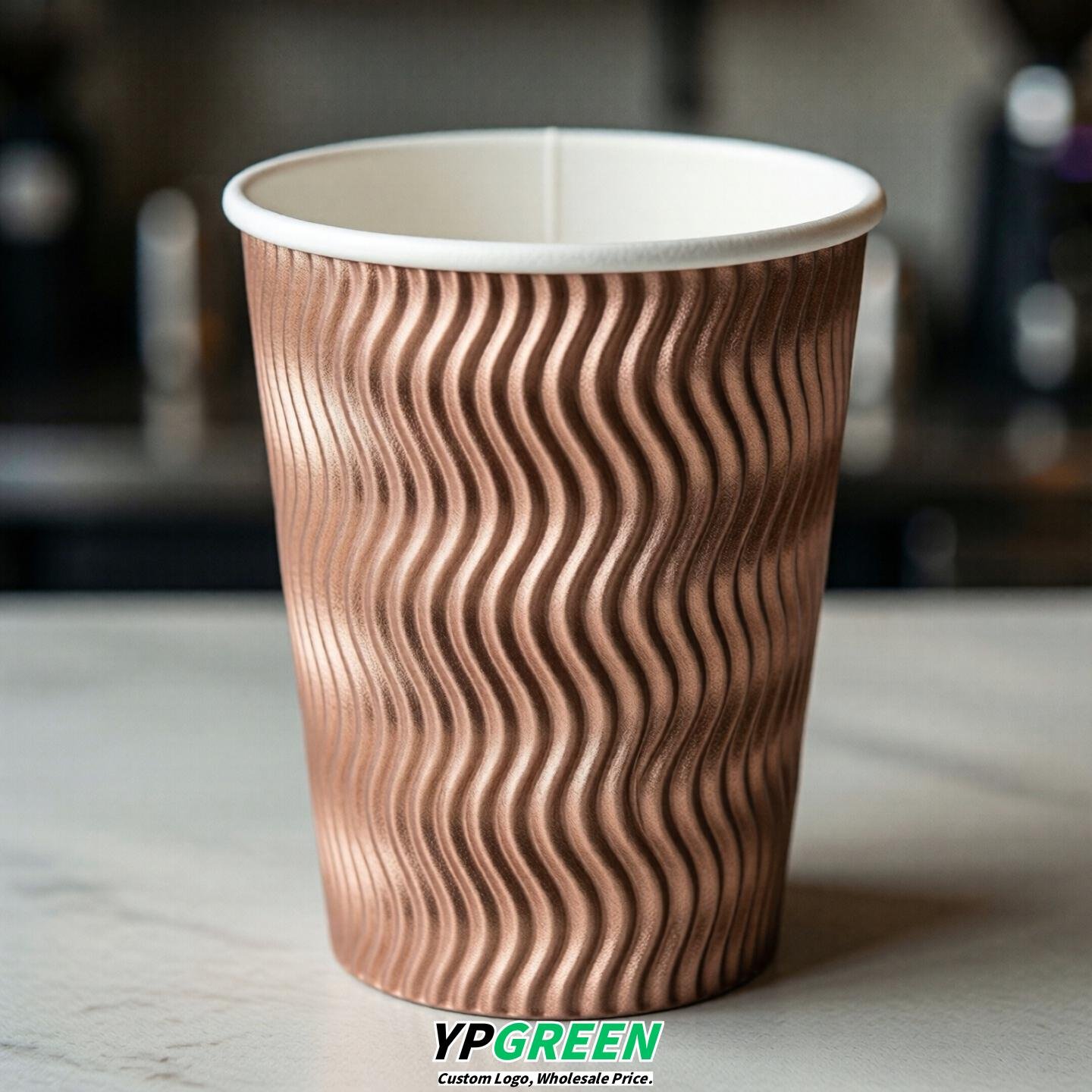 Rose Gold Embossed Paper Cups 10oz/12oz/16oz/20oz/22oz