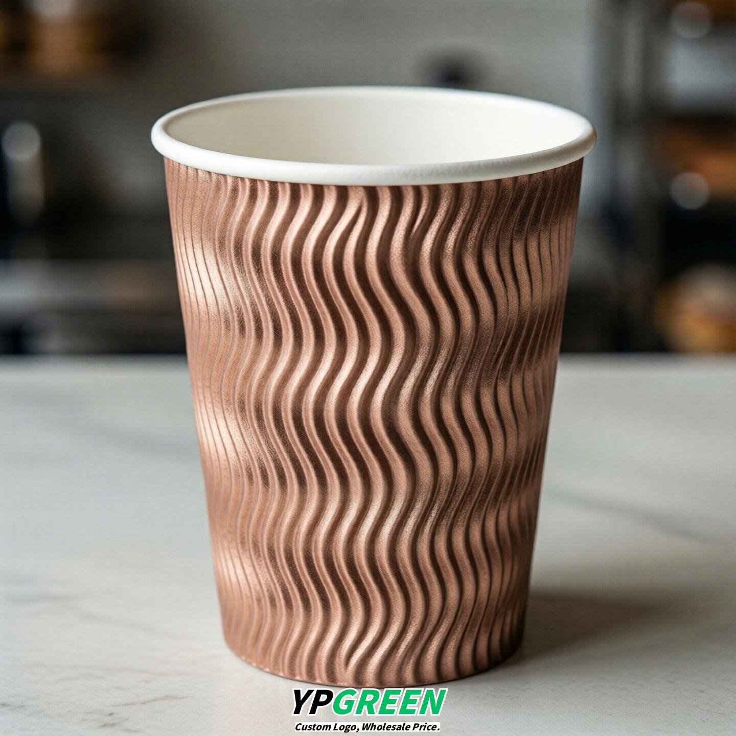 Rose Gold Embossed Paper Cups 10oz/12oz/16oz/20oz/22oz