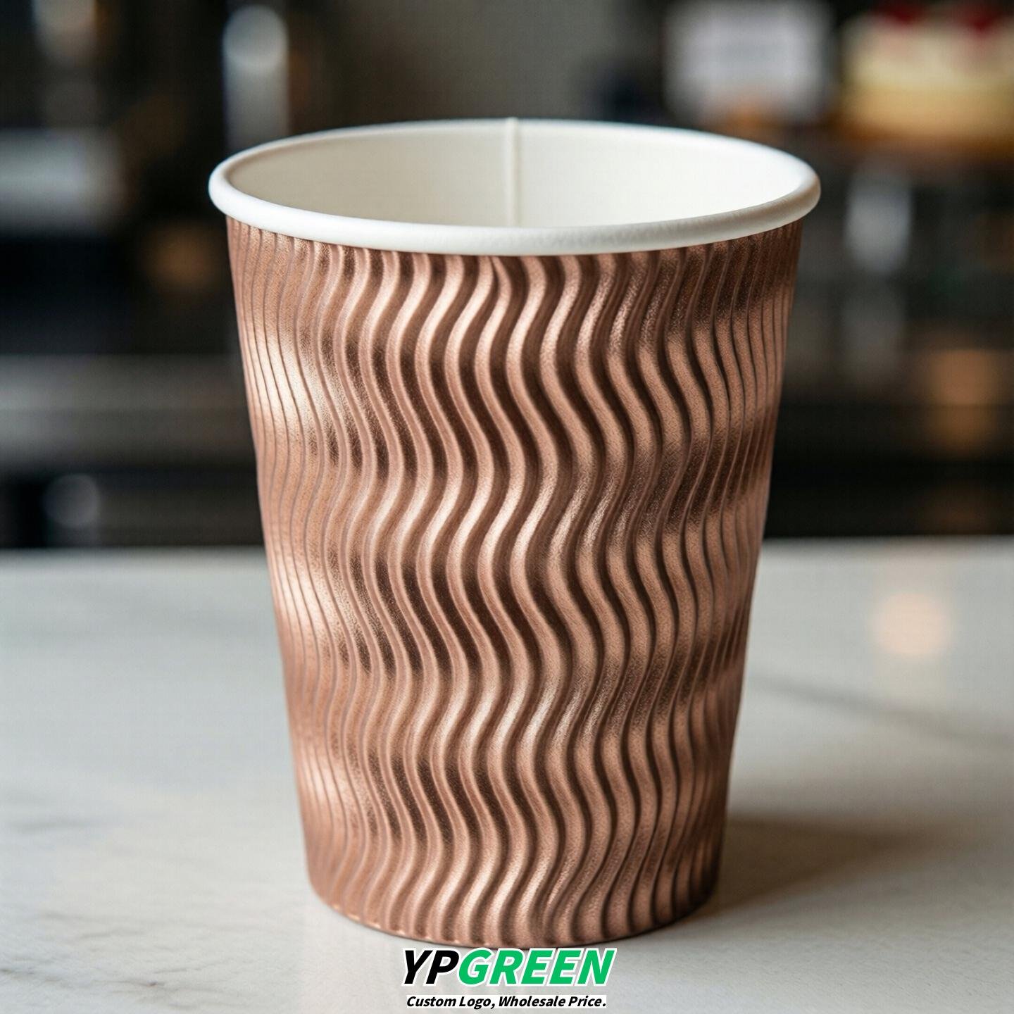 Rose Gold Embossed Paper Cups 10oz/12oz/16oz/20oz/22oz