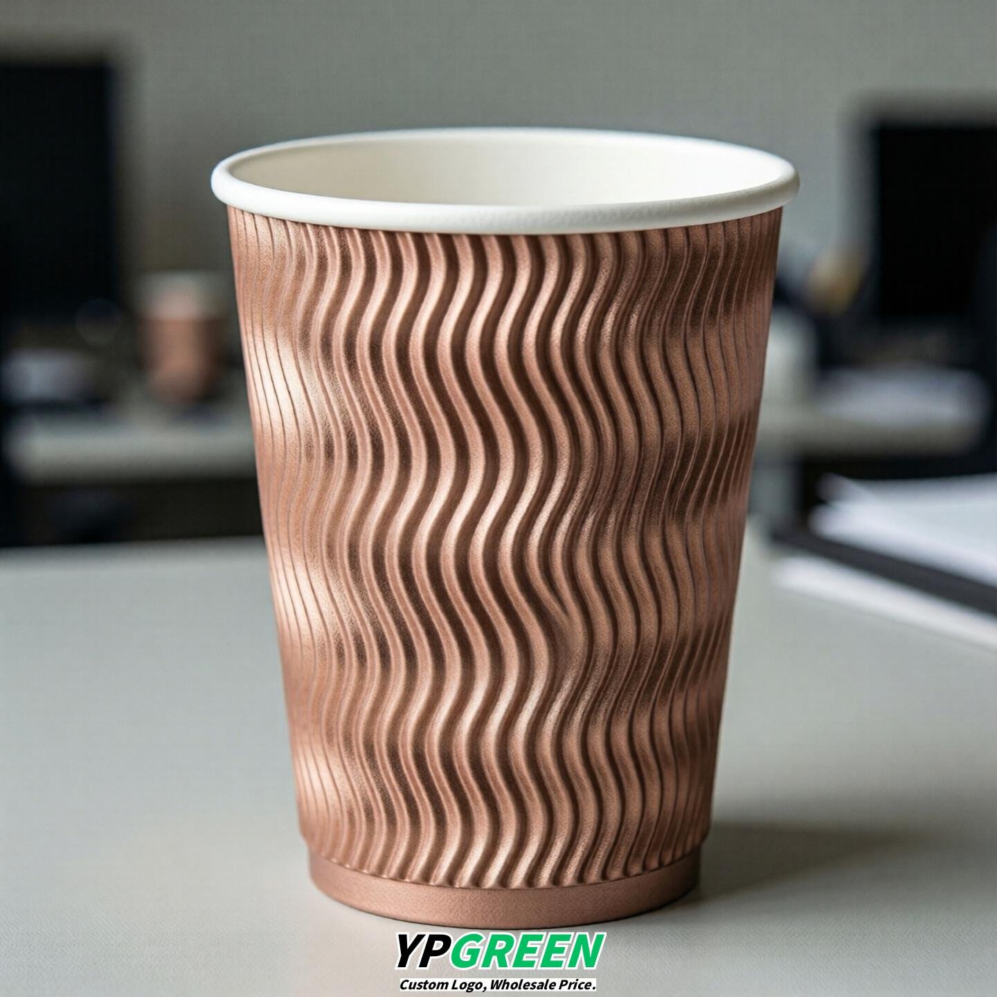 Rose Gold Embossed Paper Cups 10oz/12oz/16oz/20oz/22oz