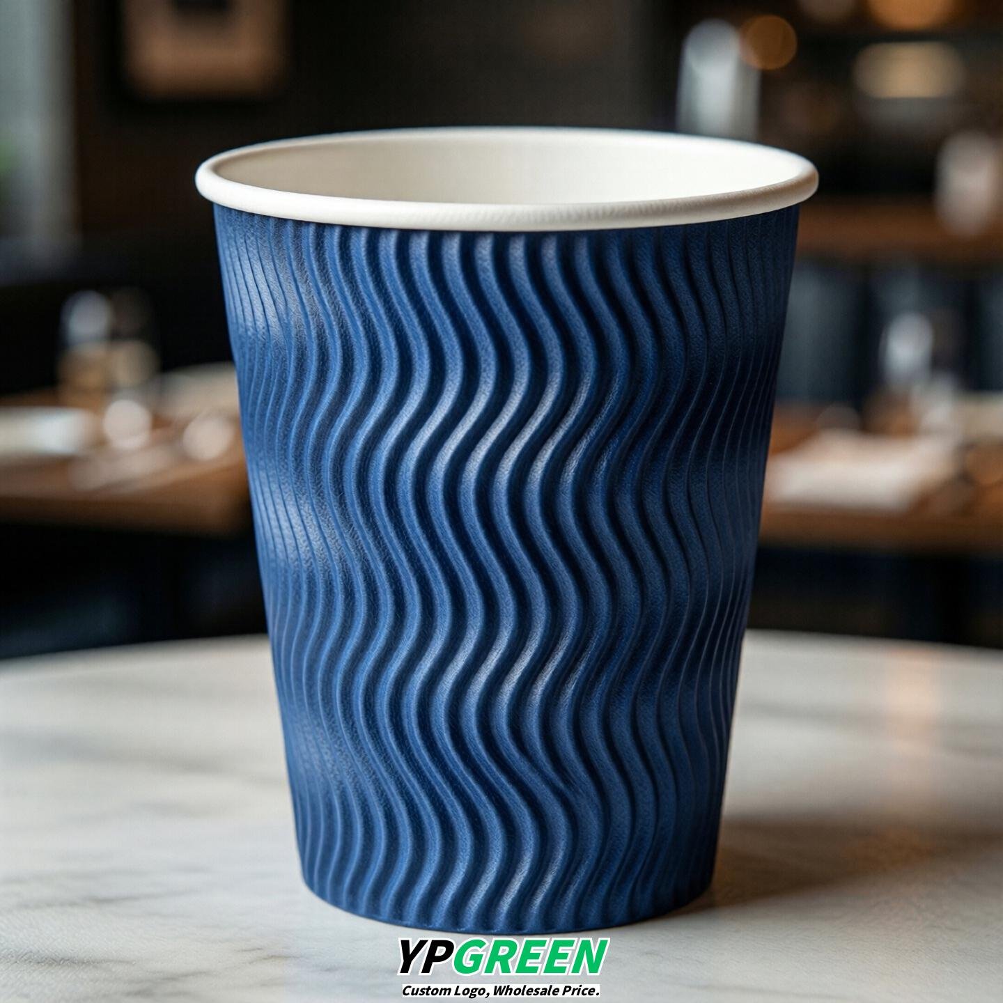 Royal Blue Embossed Paper Cups 10oz/12oz/16oz/20oz/22oz