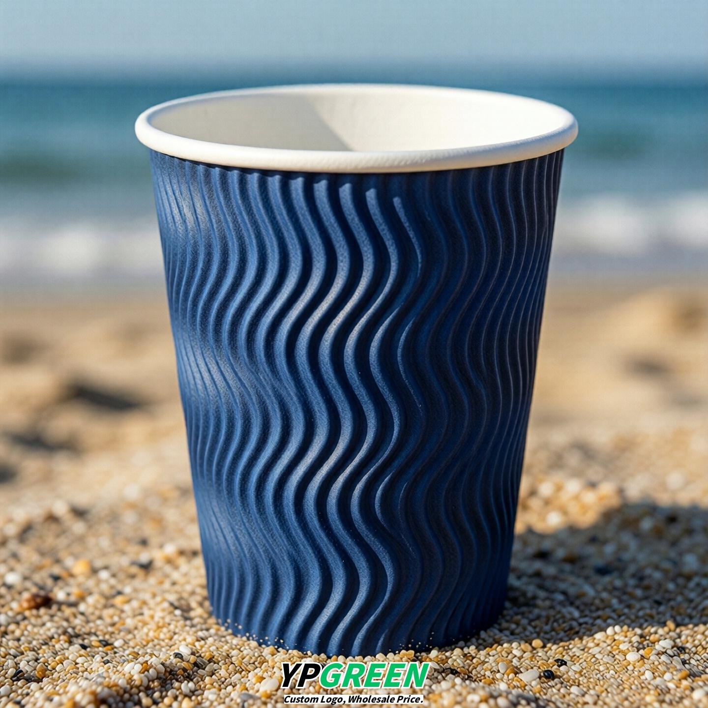 Royal Blue Embossed Paper Cups 10oz/12oz/16oz/20oz/22oz