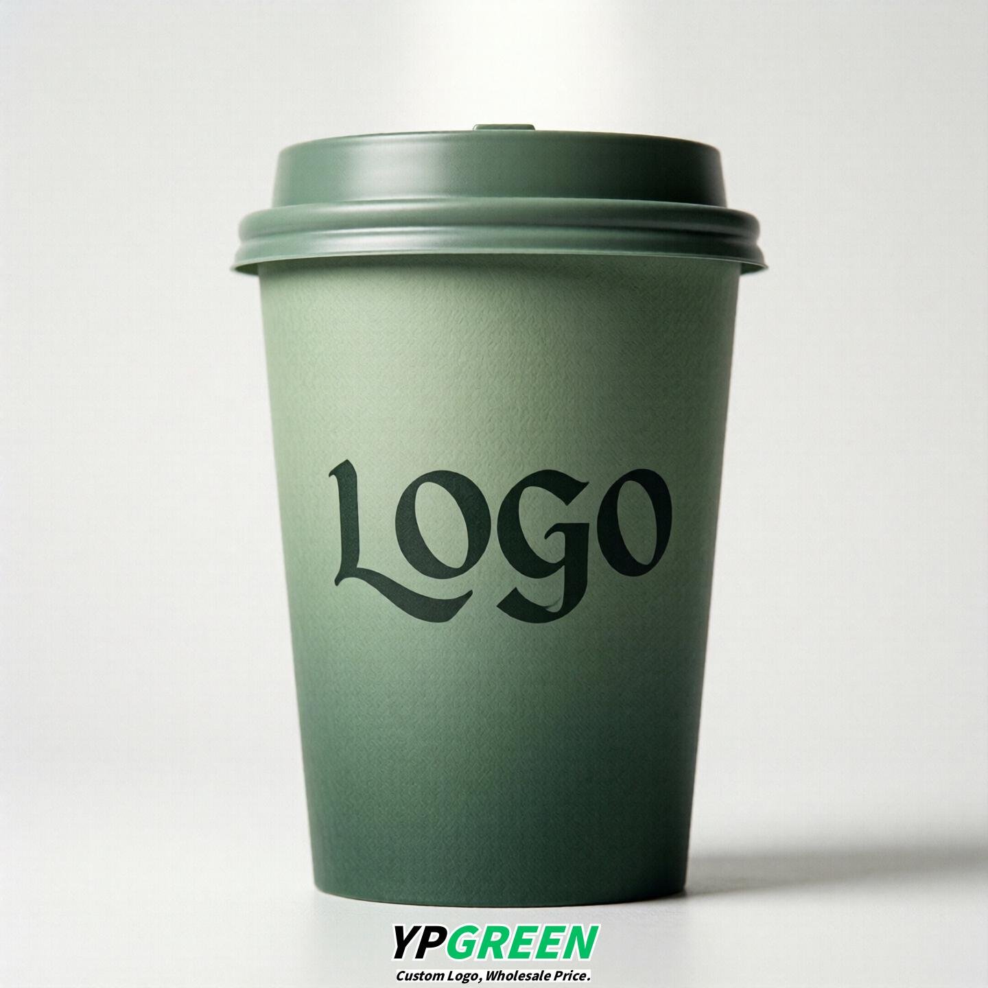 Sage Green Gradient Paper Cups 8oz/10oz/12oz/16oz/20oz/22oz