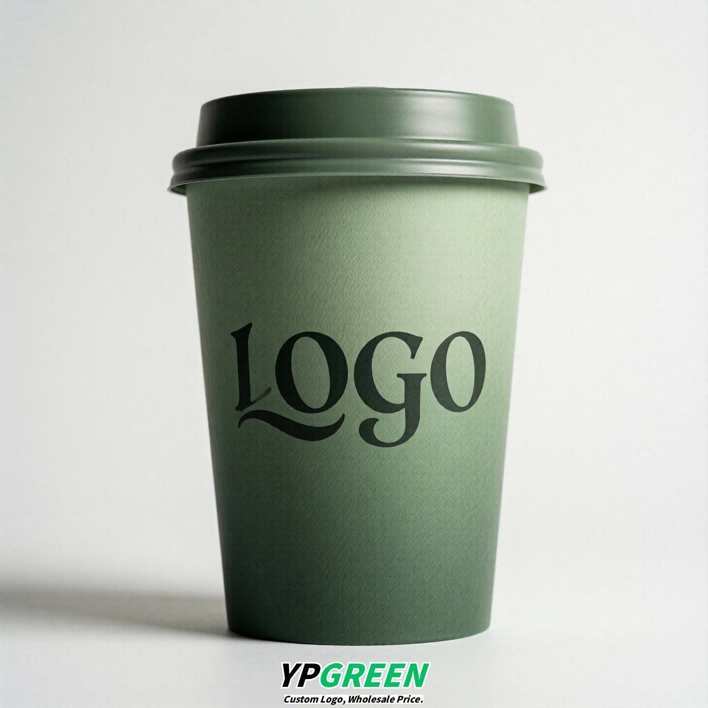 Sage Green Gradient Paper Cups 8oz/10oz/12oz/16oz/20oz/22oz