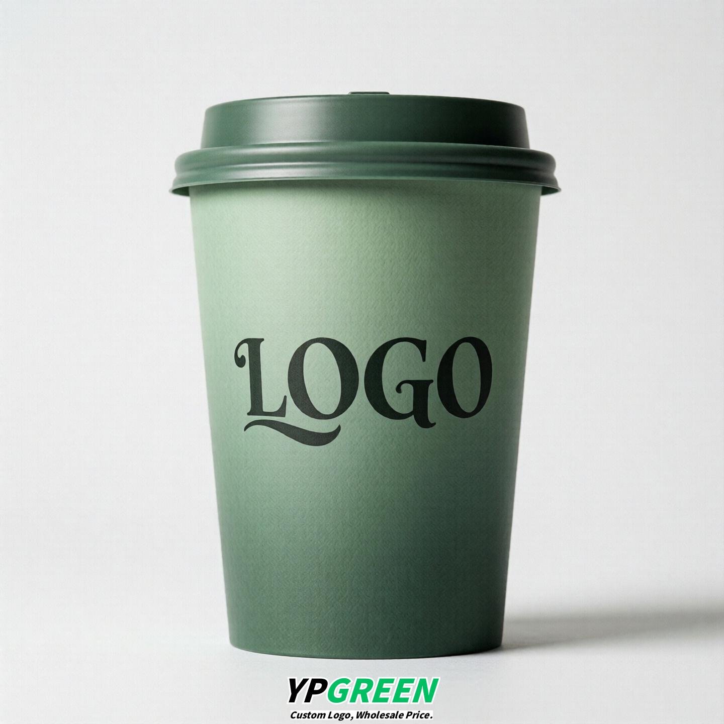 Sage Green Gradient Paper Cups 8oz/10oz/12oz/16oz/20oz/22oz