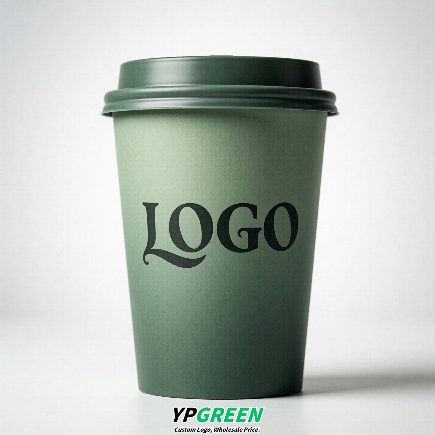Sage Green Gradient Paper Cups 8oz/10oz/12oz/16oz/20oz/22oz