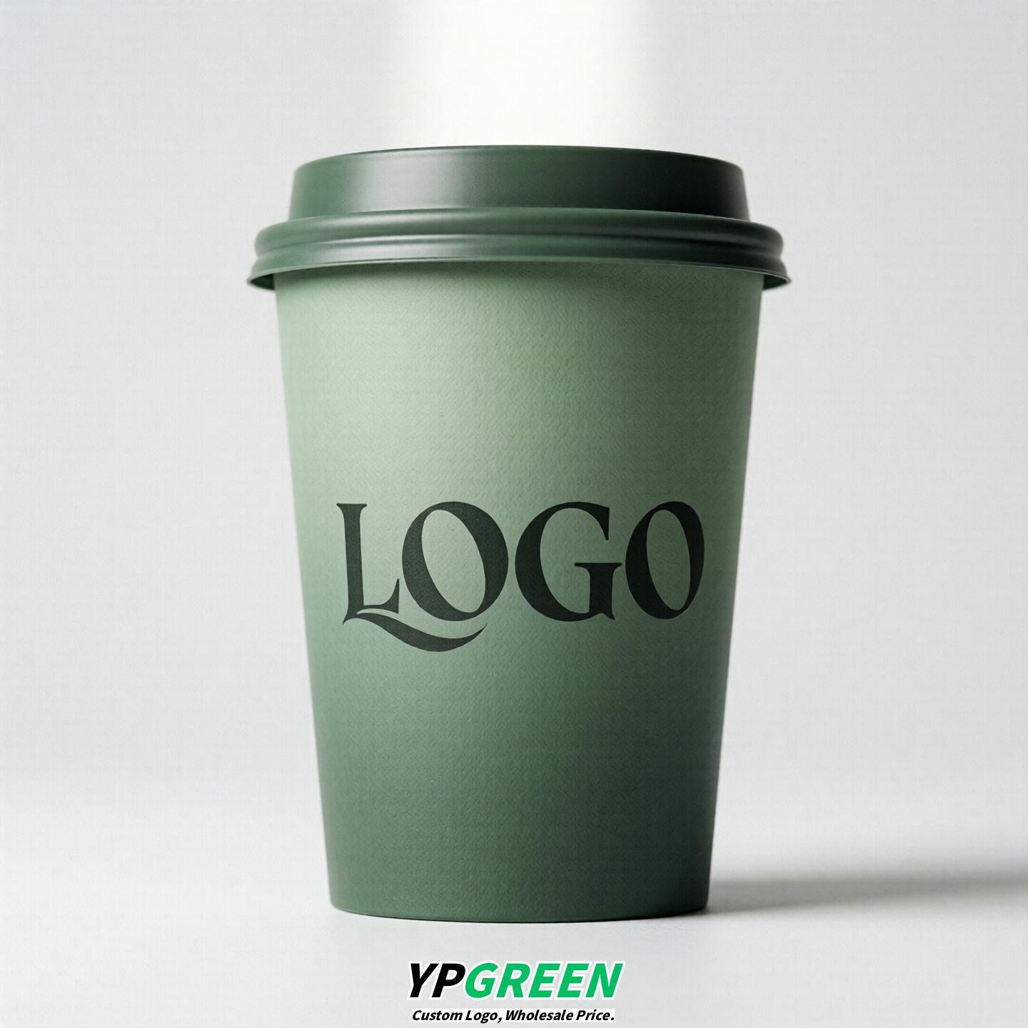 Sage Green Gradient Paper Cups 8oz/10oz/12oz/16oz/20oz/22oz
