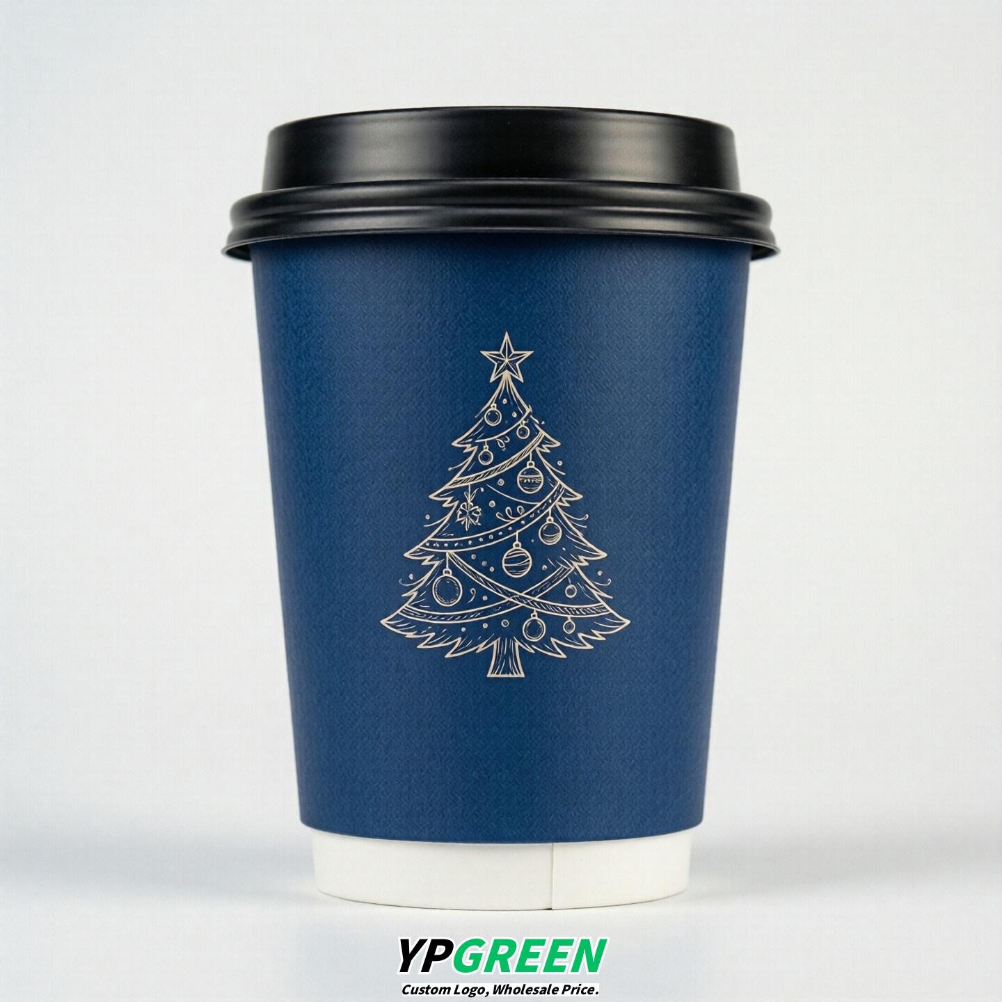 Sapphire Paper Cups with Christmas Design 8-24oz