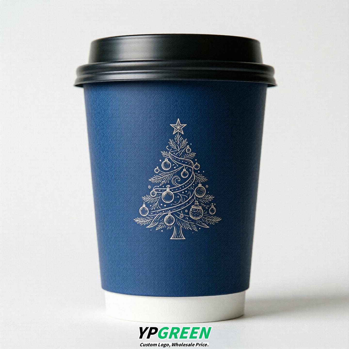 Sapphire Paper Cups with Christmas Design 8-24oz