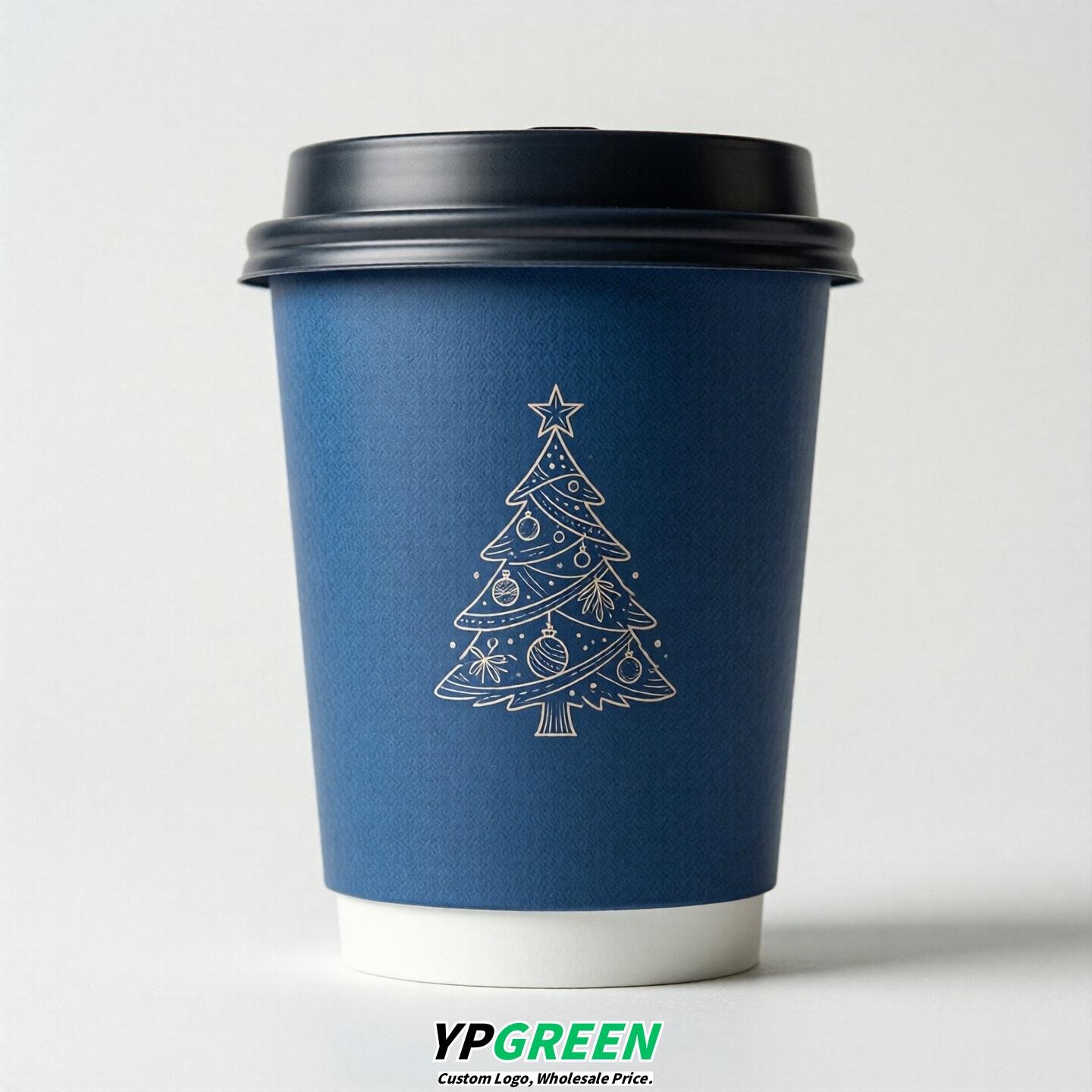 Sapphire Paper Cups with Christmas Design 8-24oz