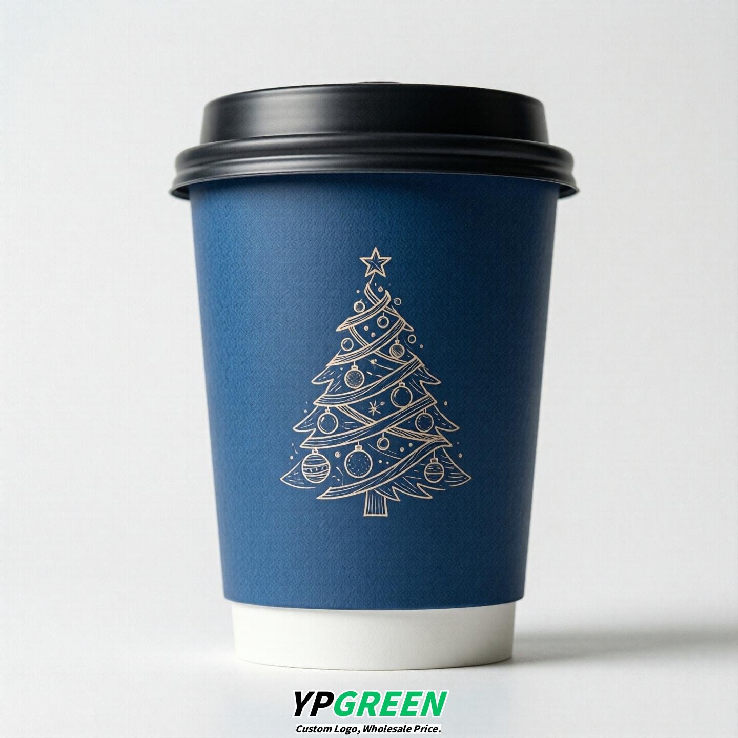 Sapphire Paper Cups with Christmas Design 8-24oz