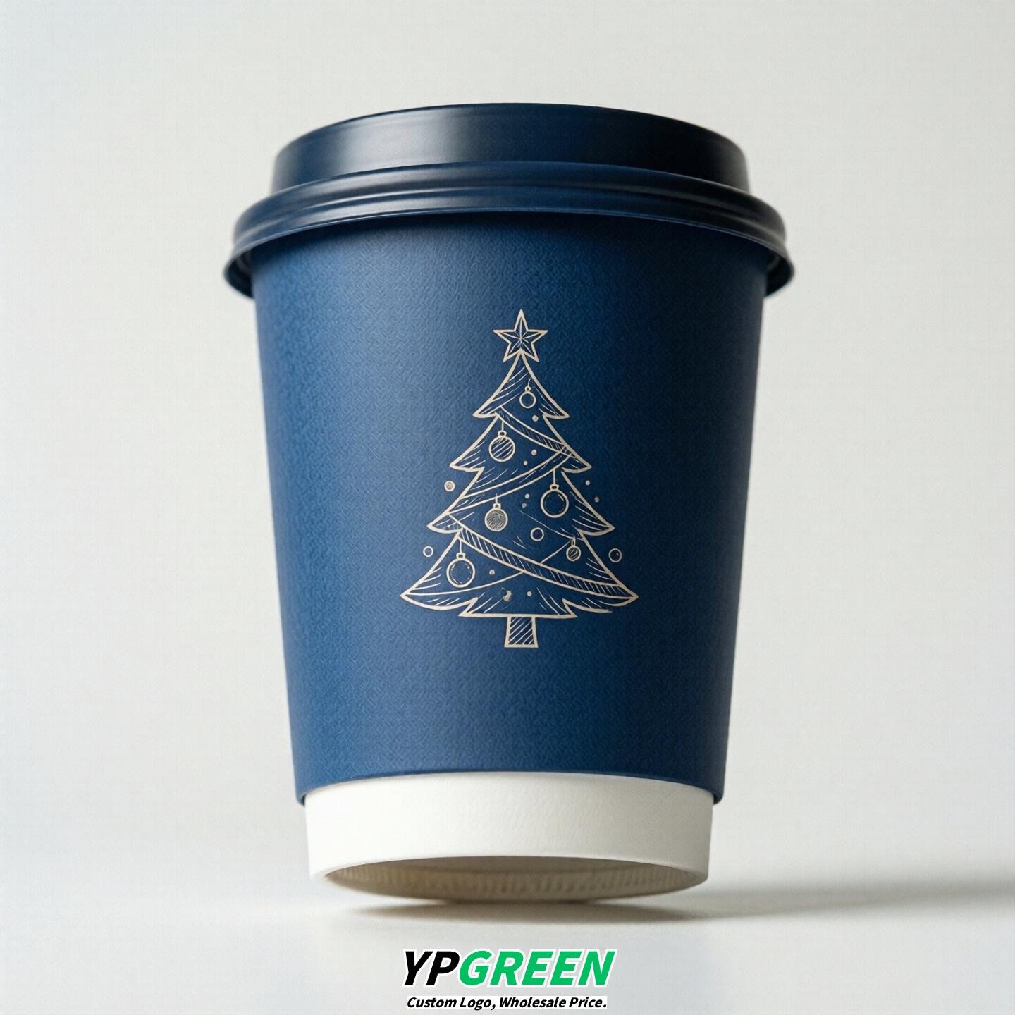 Sapphire Paper Cups with Christmas Design 8-24oz