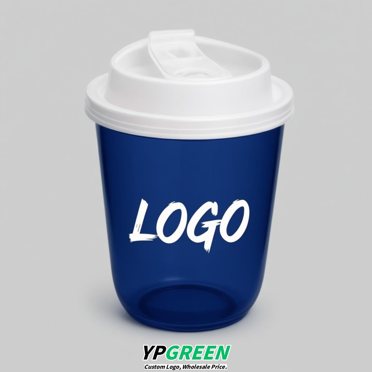 Sapphire U Shape Cups with Lid - Custom Logo PP & PET Plastic Disposable