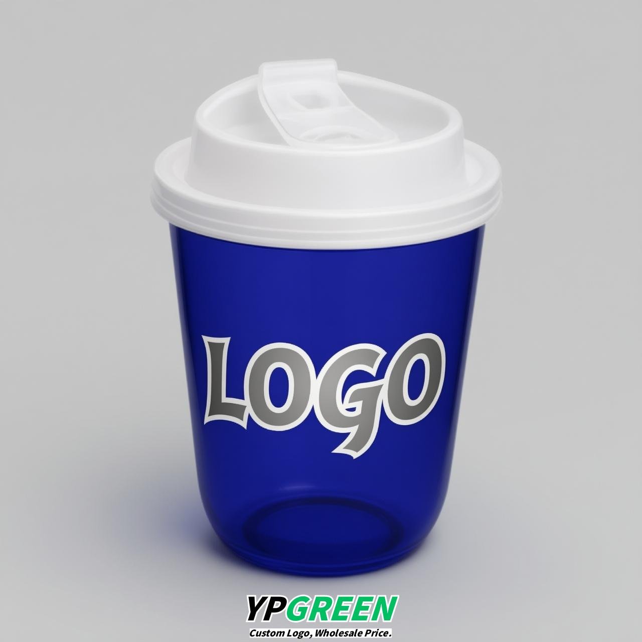 Sapphire U Shape Cups with Lid - Custom Logo PP & PET Plastic Disposable