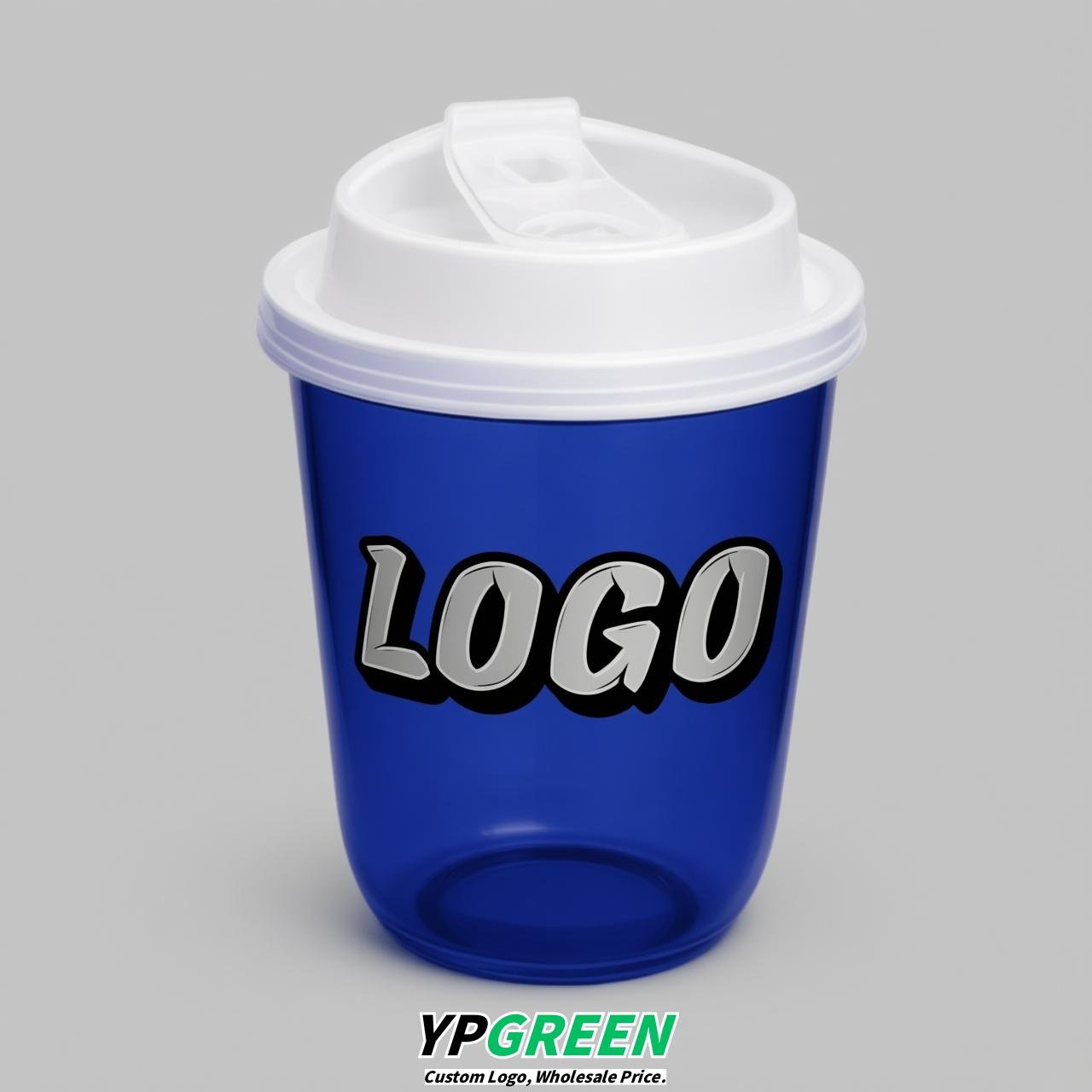Sapphire U Shape Cups with Lid - Custom Logo PP & PET Plastic Disposable Sapphire U Shape Cups with Lid - Custom Logo PP & PET Plastic Disposable
