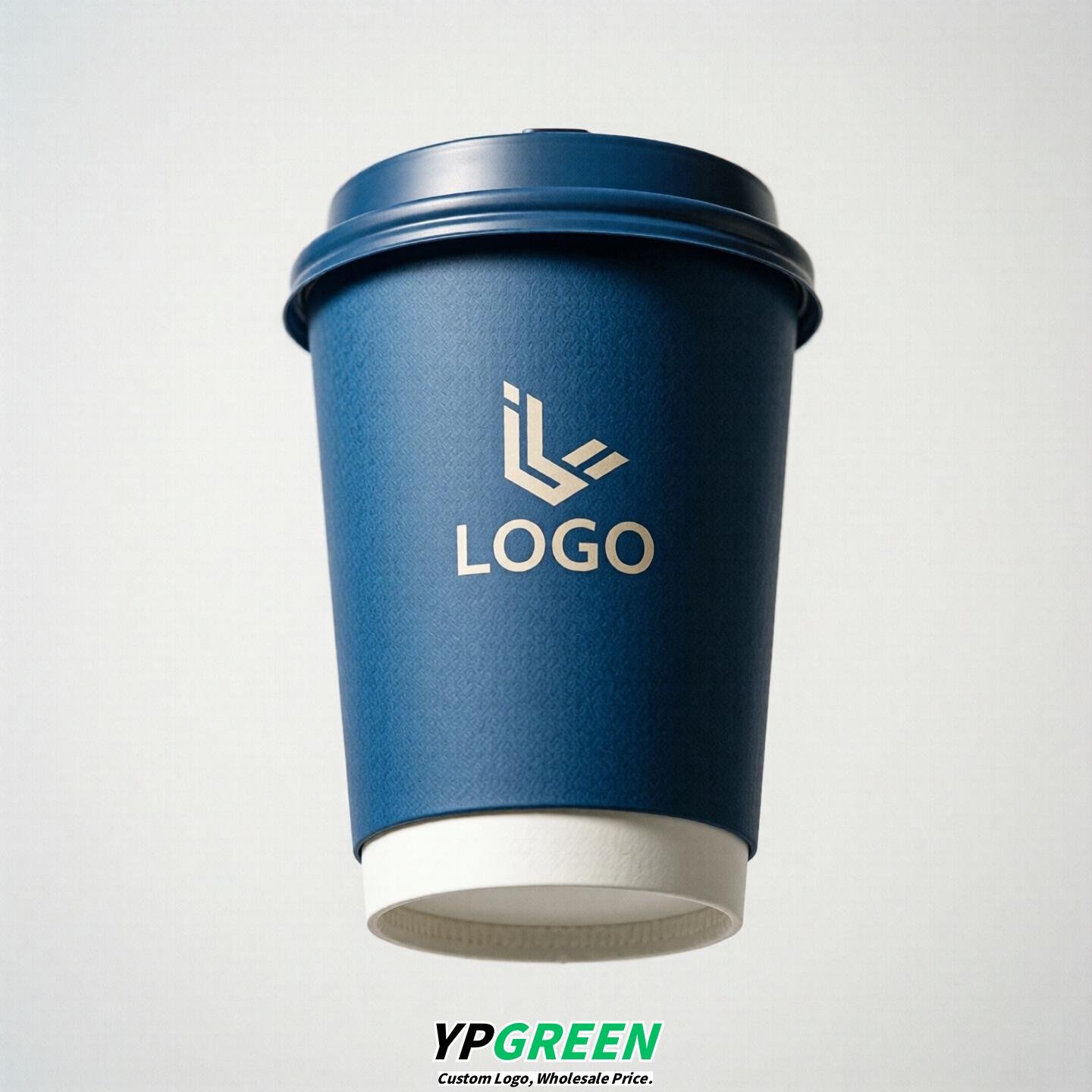 Sapphire Custom Logo Paper Cups: 8-24oz & Double Wall