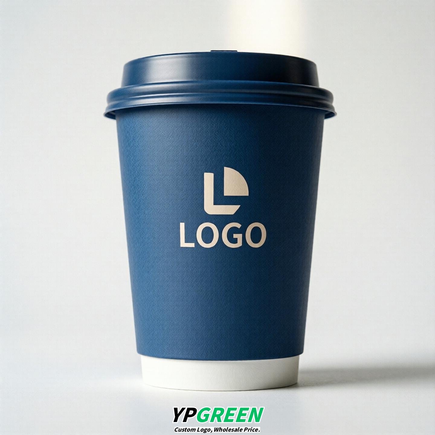 Sapphire Custom Logo Paper Cups: 8-24oz & Double Wall