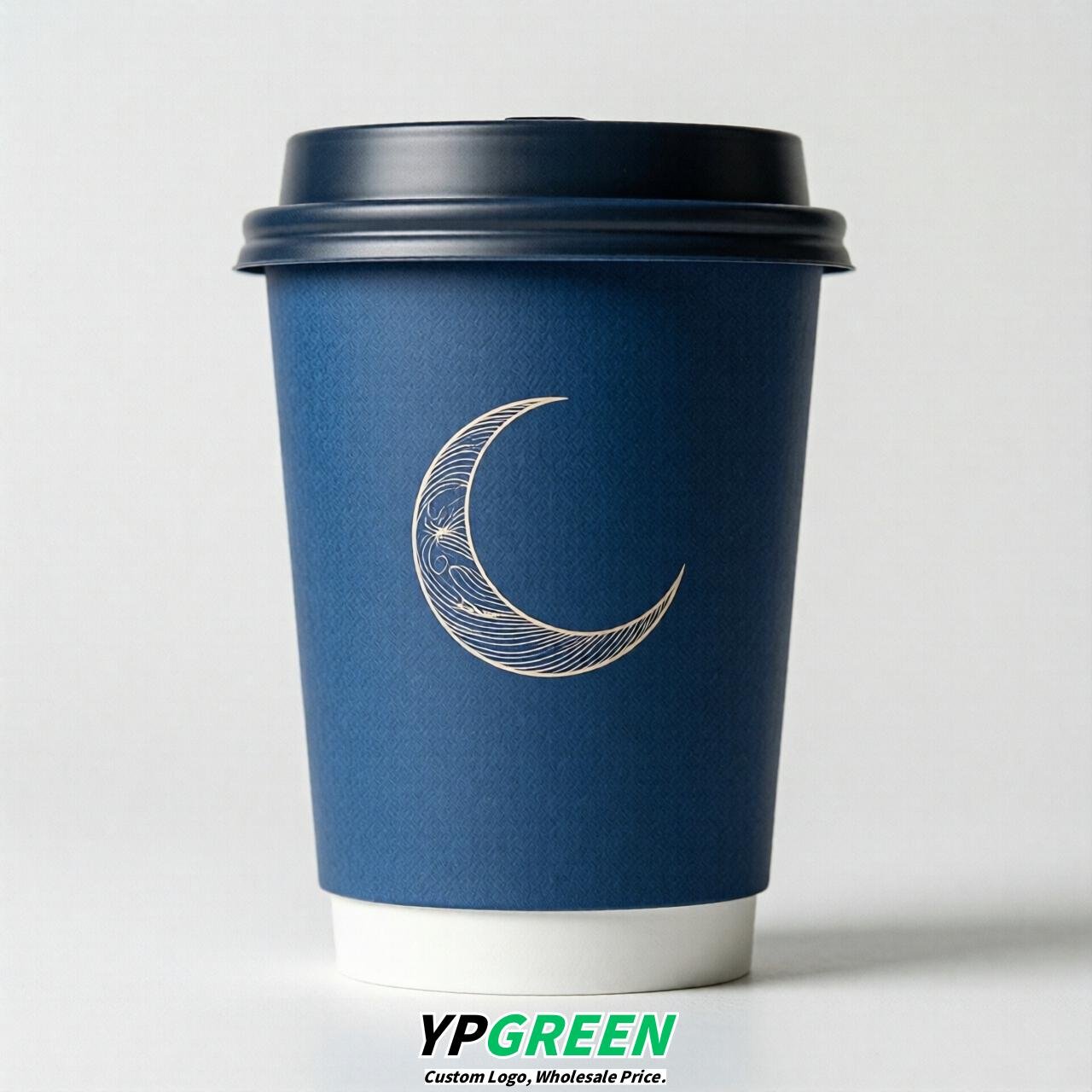 Sapphire Moon Paper Cups with Lids 8-24oz
