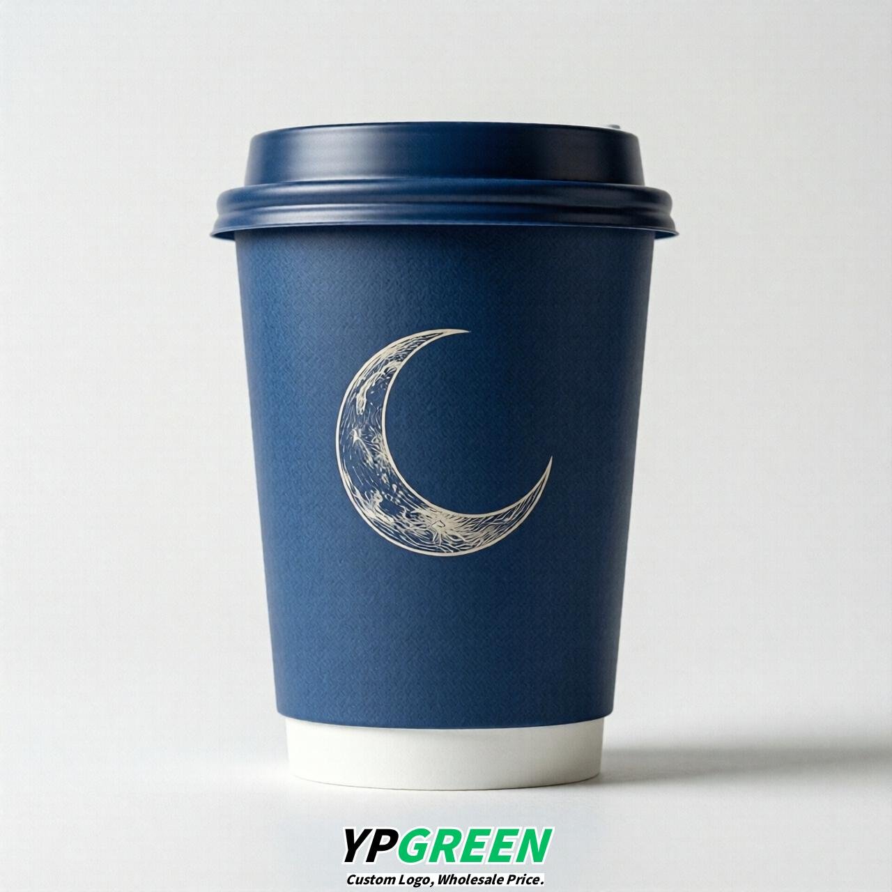 Sapphire Moon Paper Cups with Lids 8-24oz