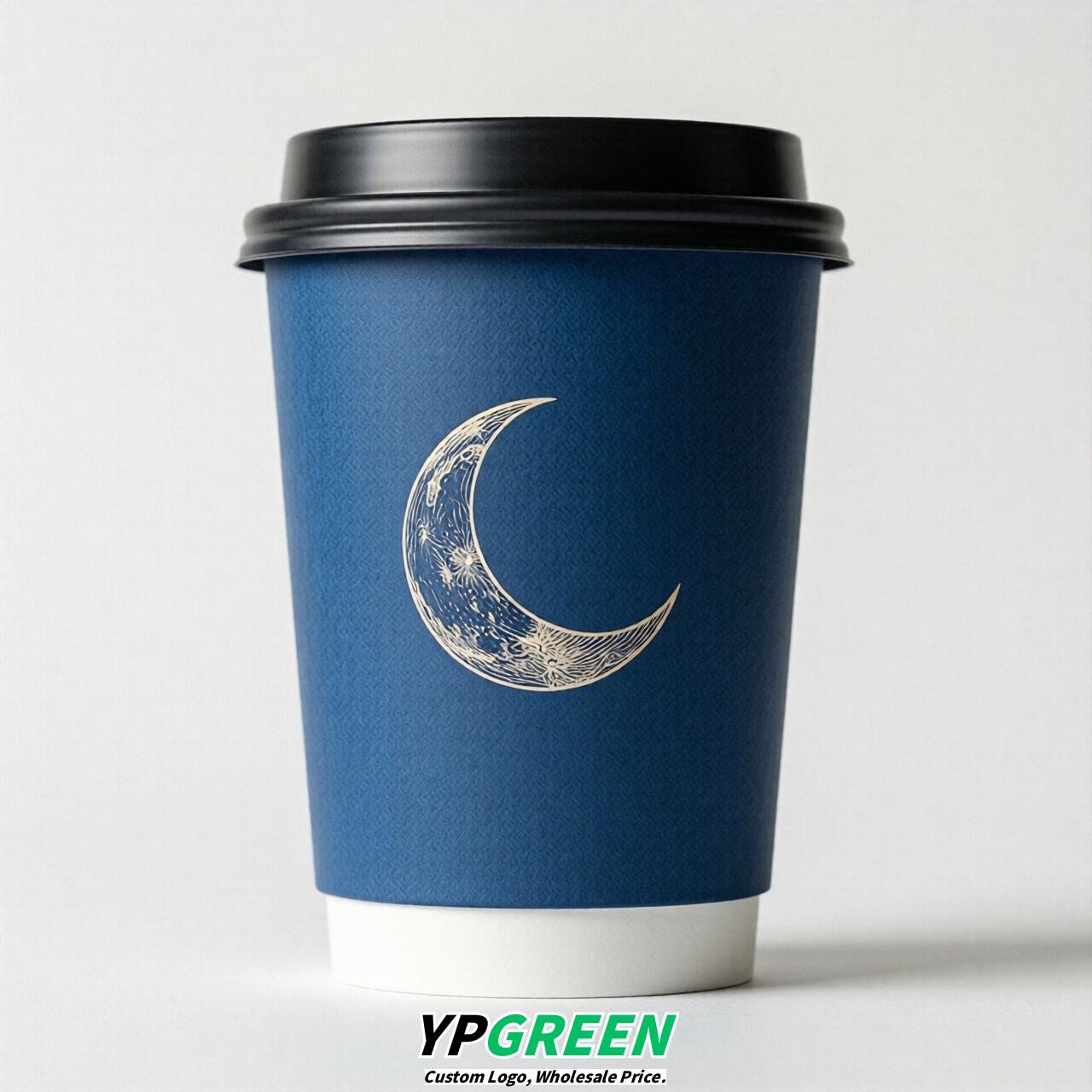 Sapphire Moon Paper Cups with Lids 8-24oz