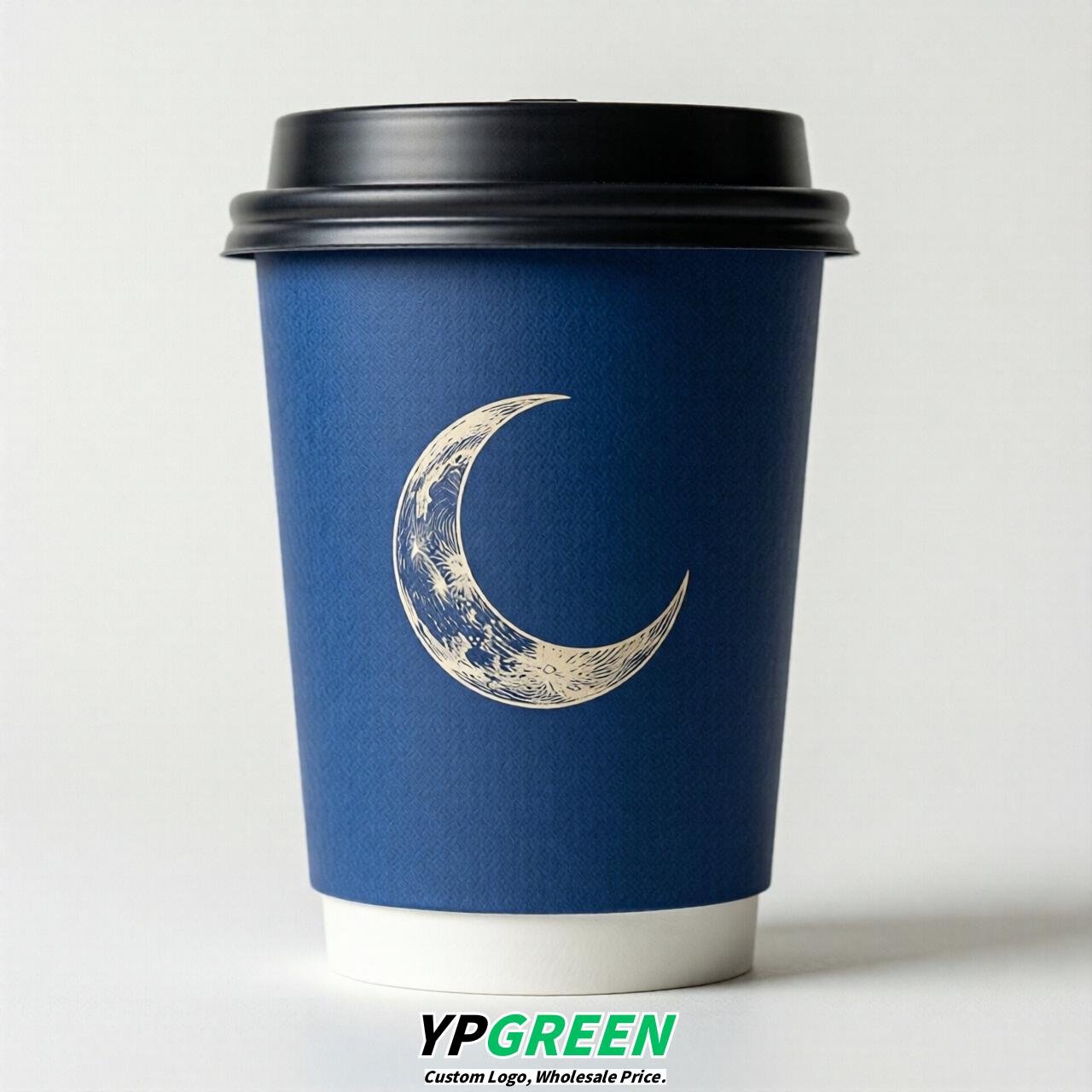 Sapphire Moon Paper Cups with Lids 8-24oz