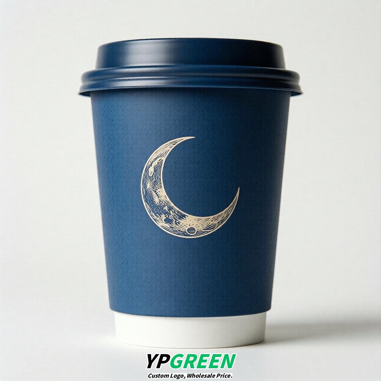 Sapphire Moon Paper Cups with Lids 8-24oz