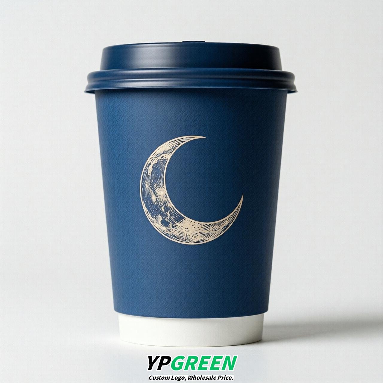 Sapphire Moon Paper Cups with Lids 8-24oz